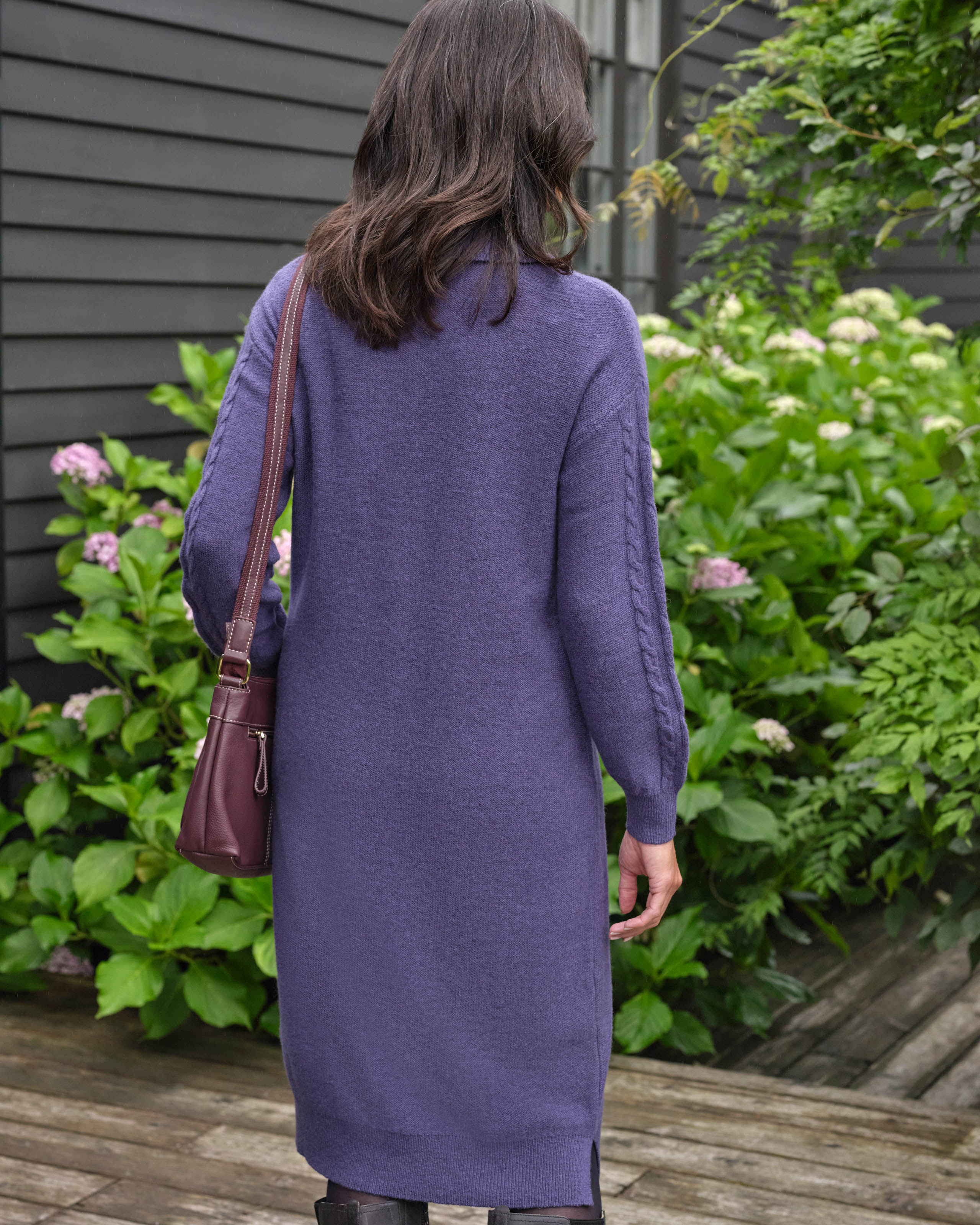Nightshade Cable Roll Neck Dress WoolOvers US