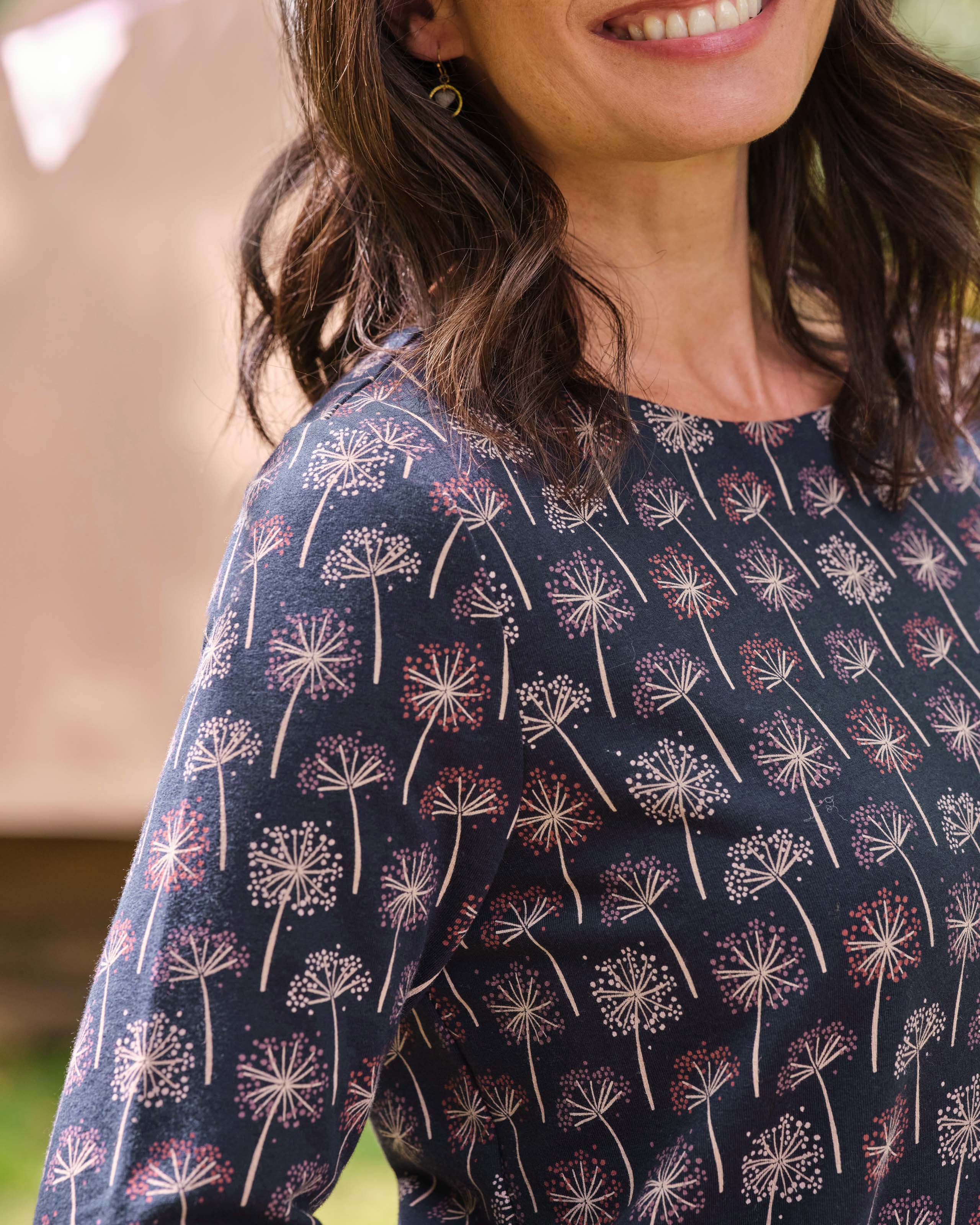 Dandelion Print | Button Back Printed Tunic | WoolOvers US