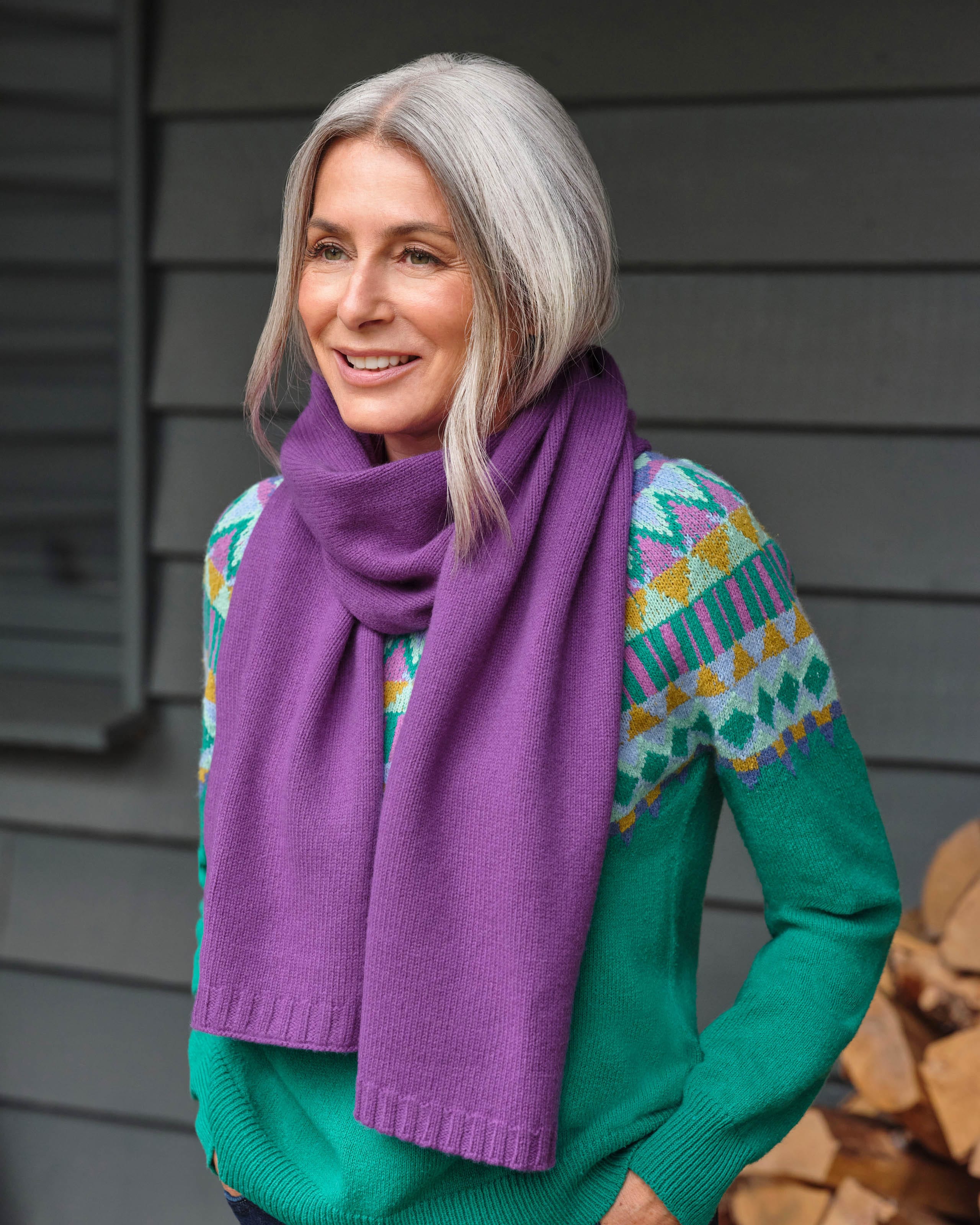 Grape Womens Essential Lambswool Scarf WoolOvers US