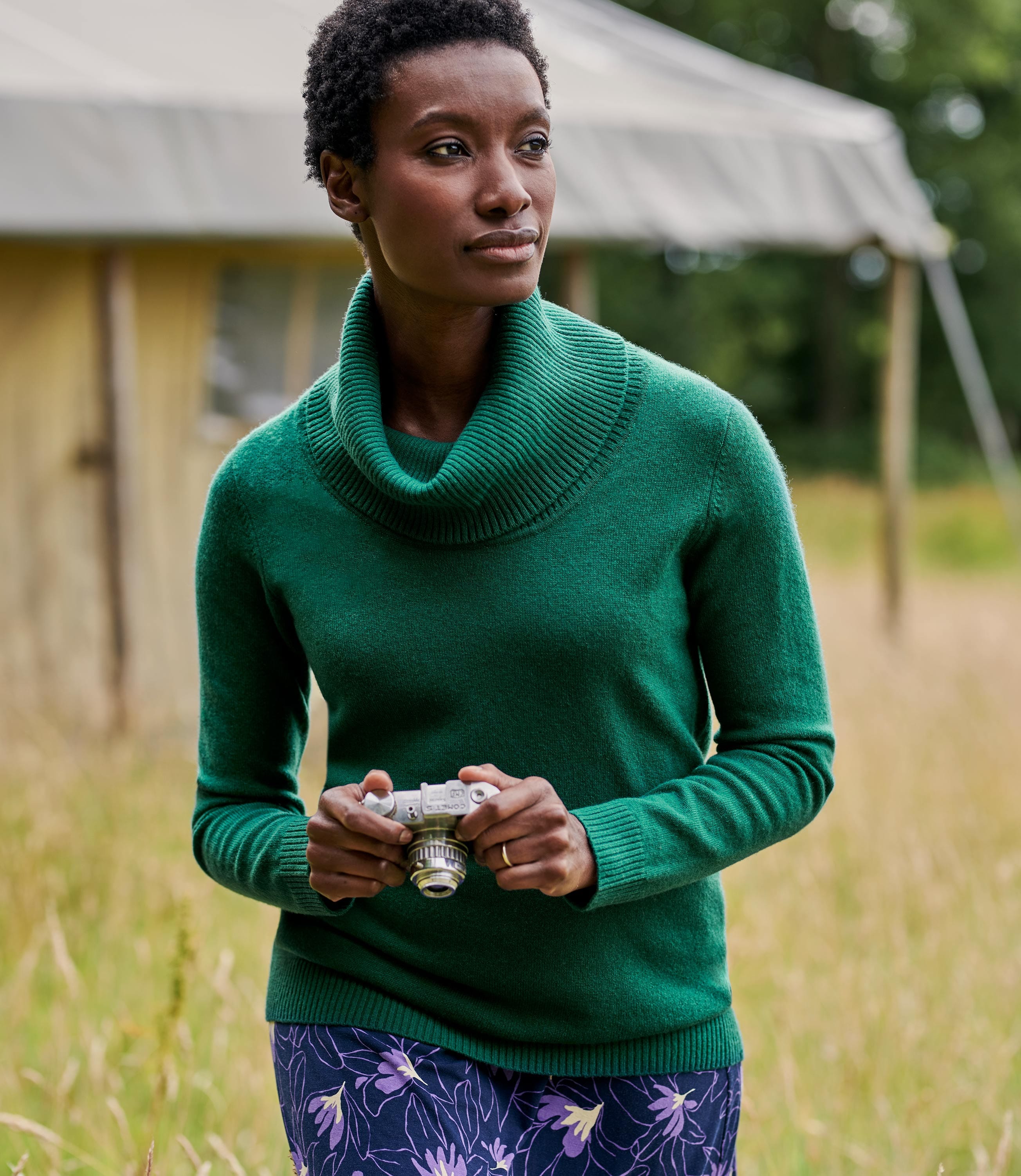 Eden | Cashmere And Merino Long Sleeve Cowl Neck Sweater | WoolOvers US