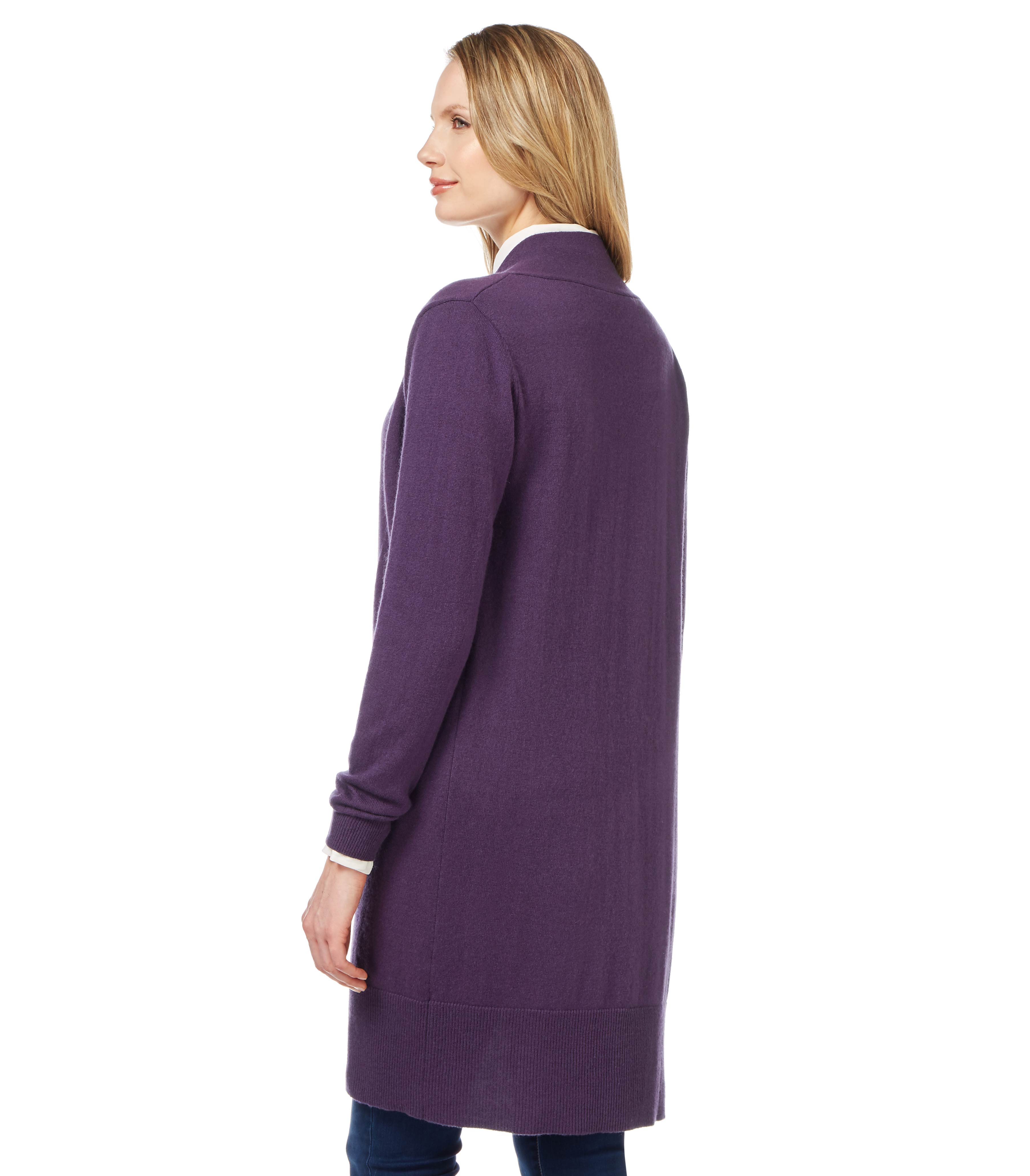 Blueberry Womens Cashmere & Merino Edge to Edge Long Cardigan