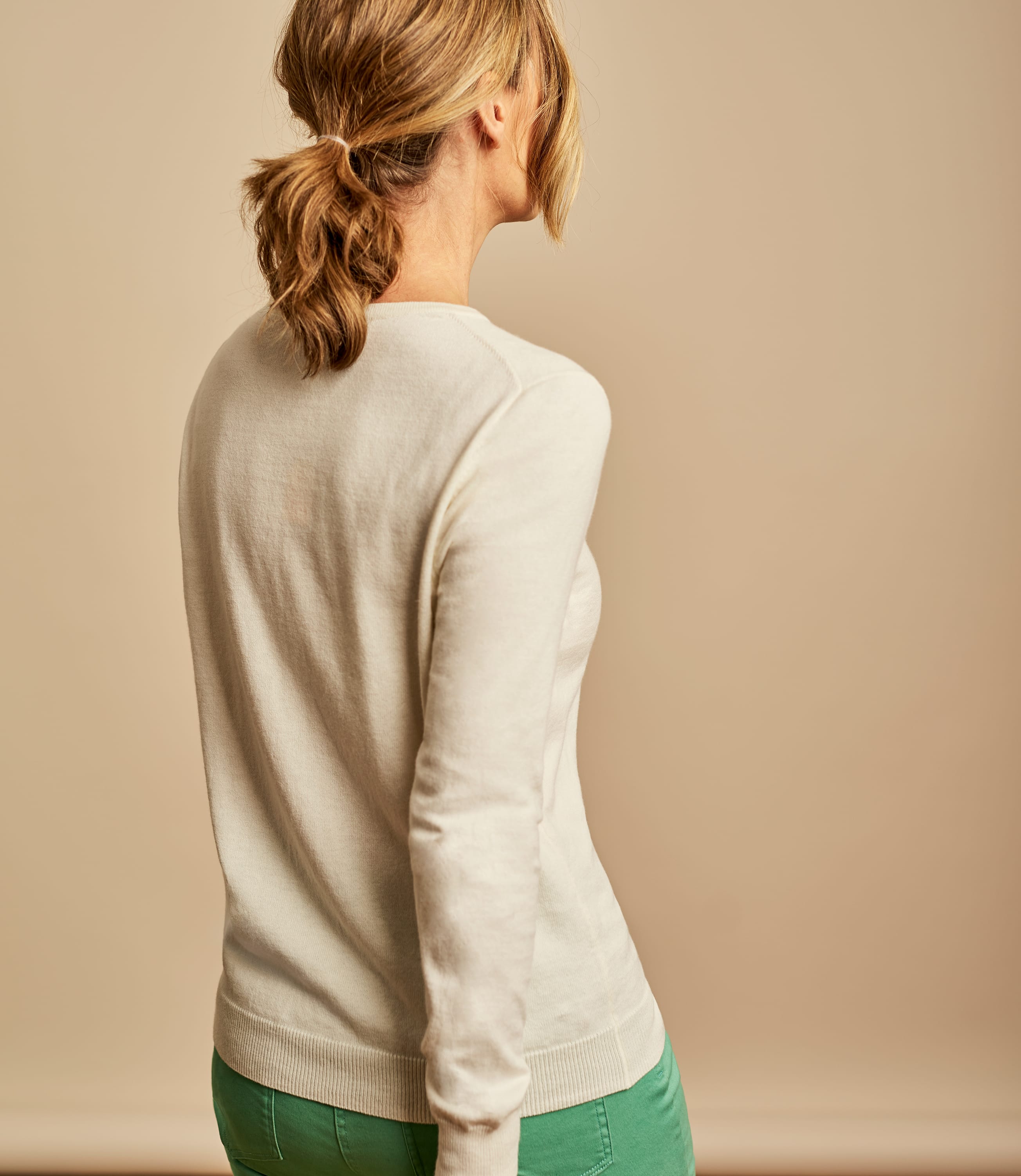 Cream 10 Cashmere & 90 Cotton Womens Cashmere & Cotton Crew Neck Jumper