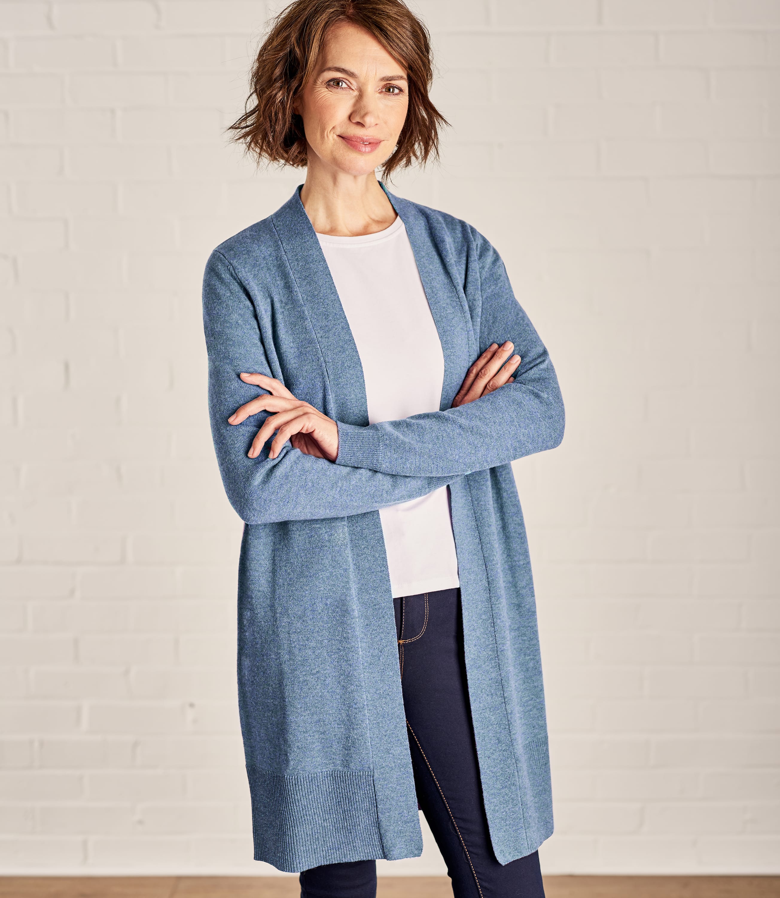 Bluebell | Cashmere & Merino Edge to Edge Long Cardigan | WoolOvers UK