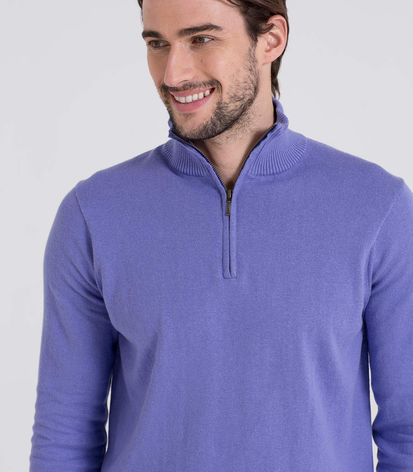 mens cashmere zip neck jumper