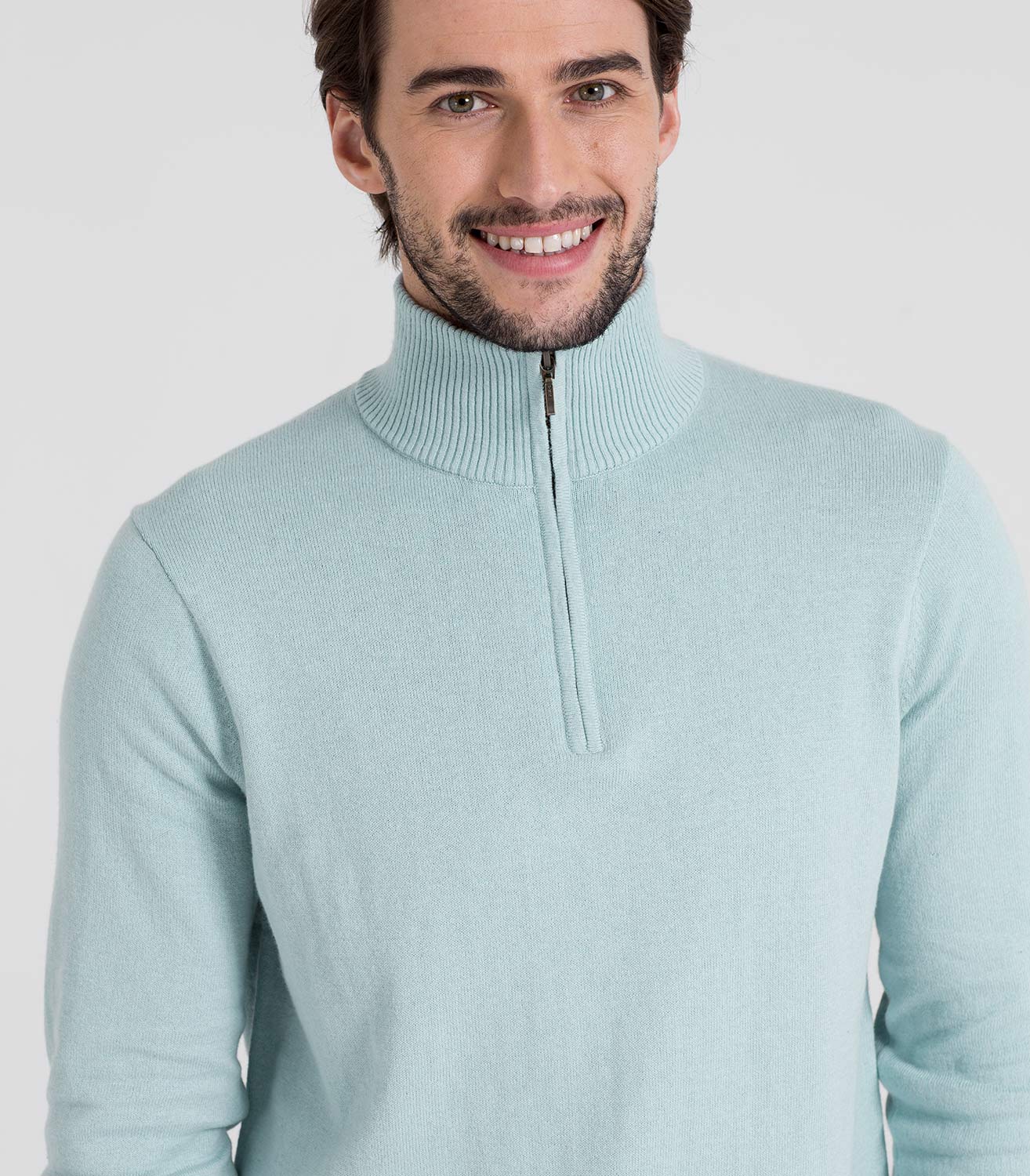 mens cashmere zip neck jumper