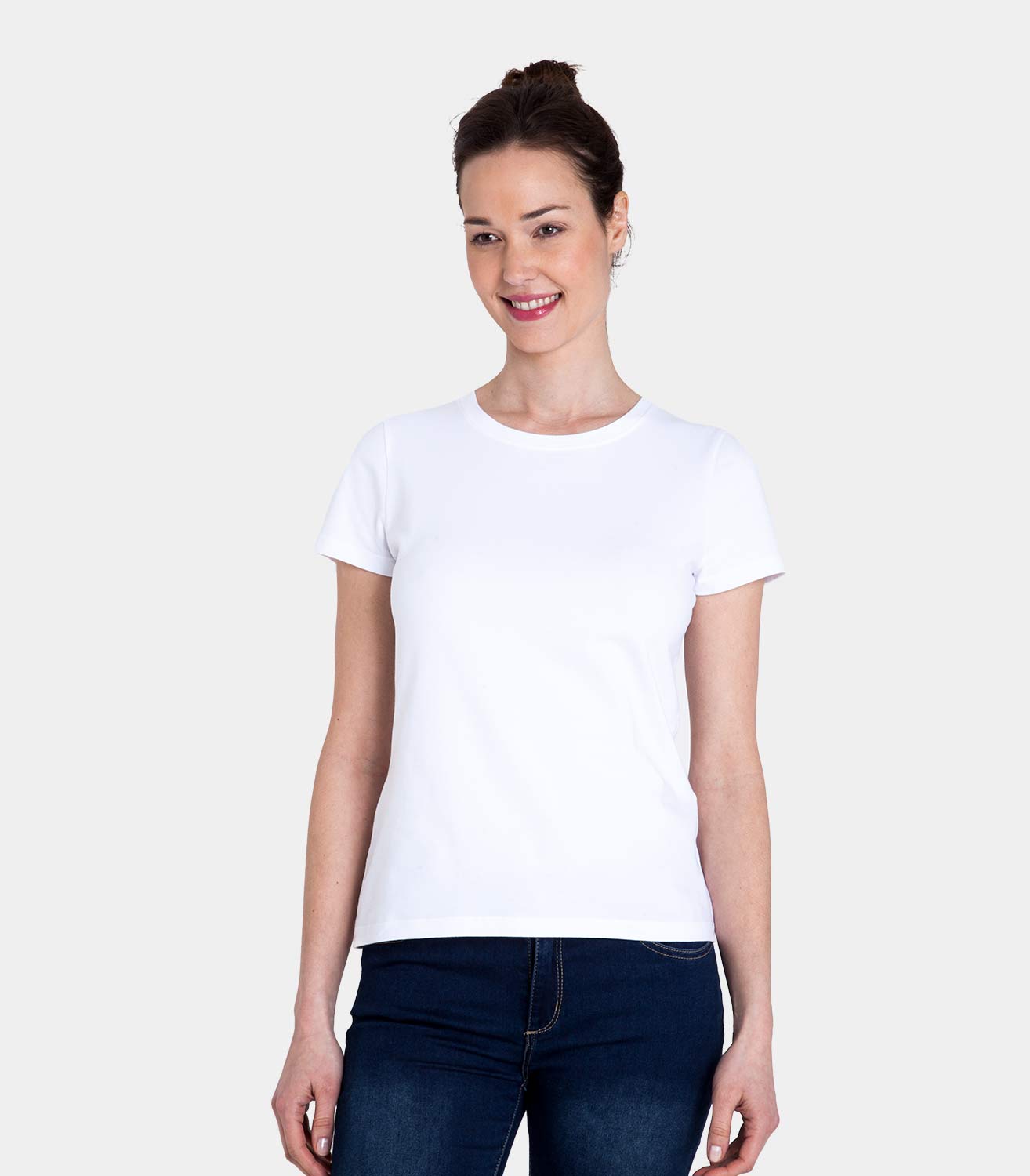 T-shirt à manches courtes et col rond - Femme - Jersey L Blanc