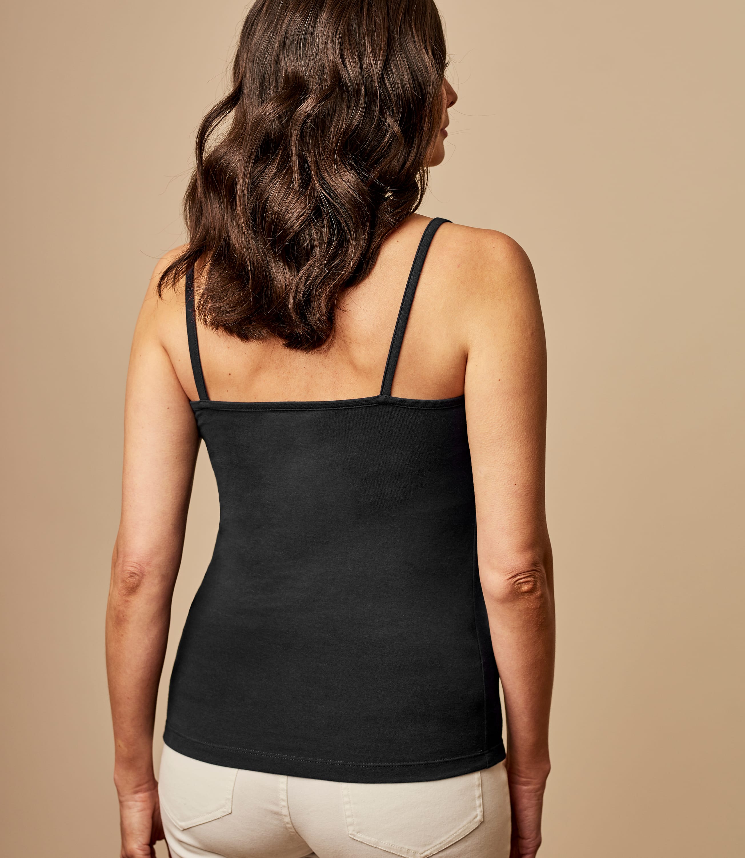 Black Womens Jersey Cami Top WoolOvers UK