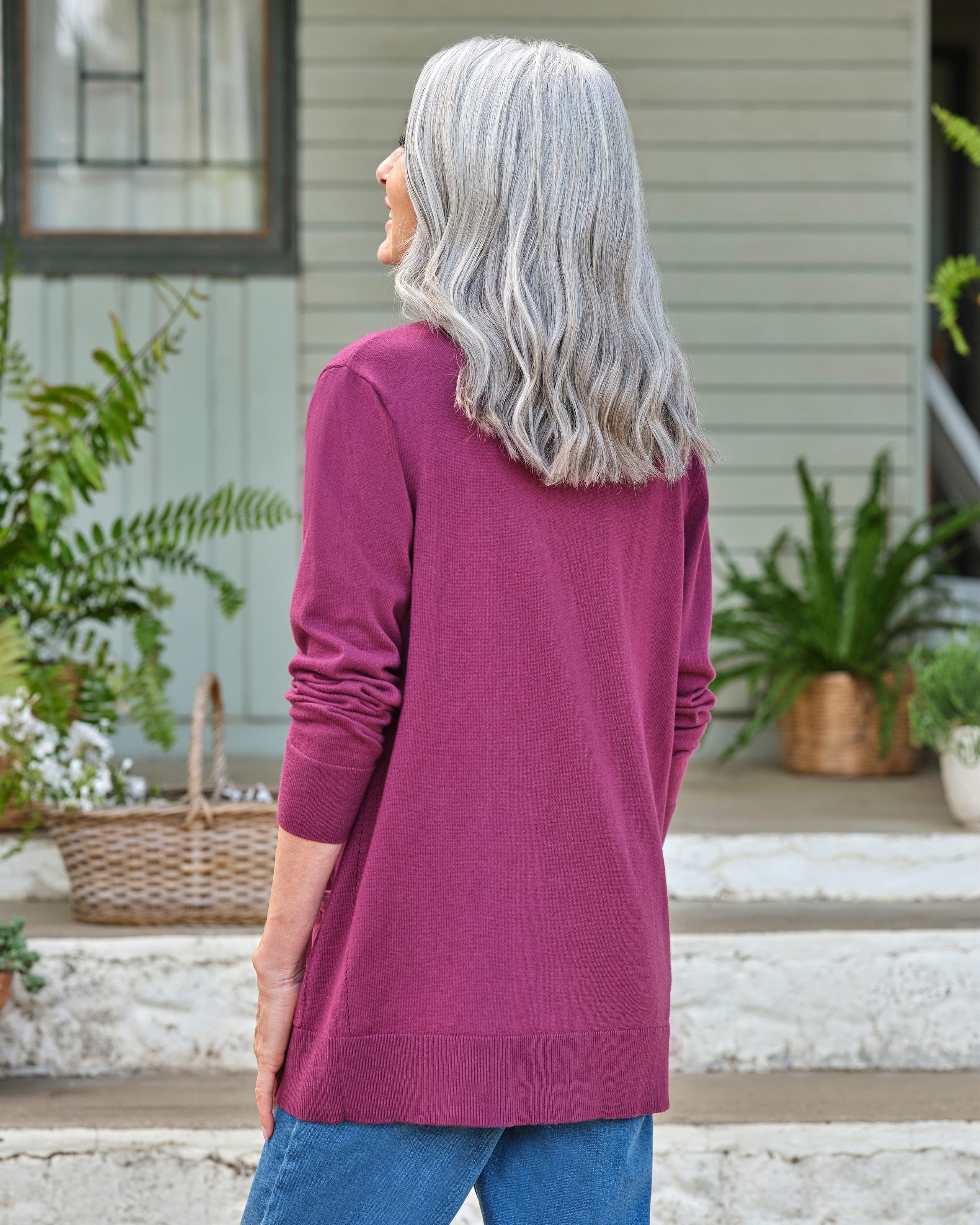 Cardigan Léger Col V Femme - Pull Long Tricot Torsadé Manches Longues Décontracté Ouvert