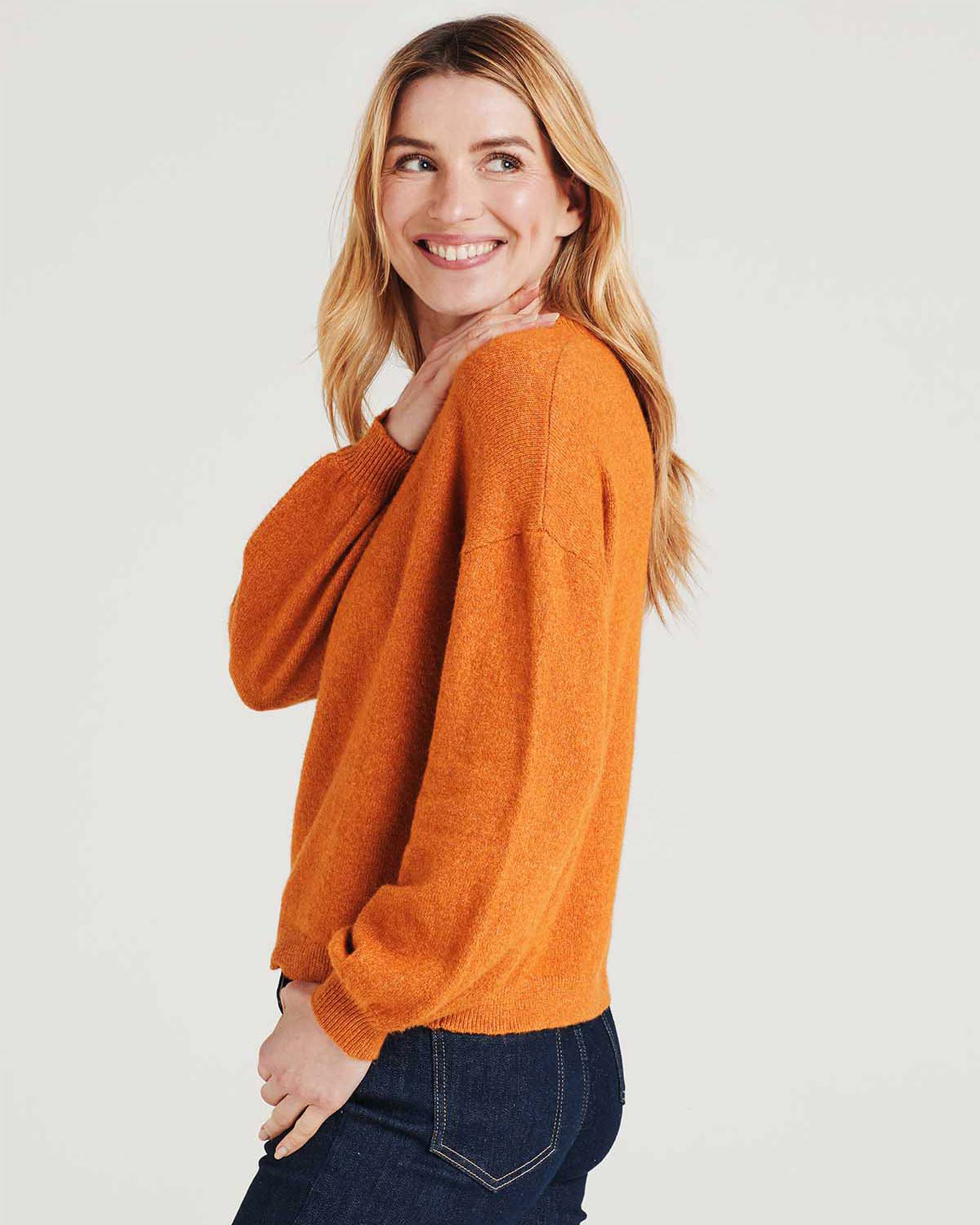 Muscovado Brown Lucille Fluffy Balloon Sleeve Jumper WoolOvers UK