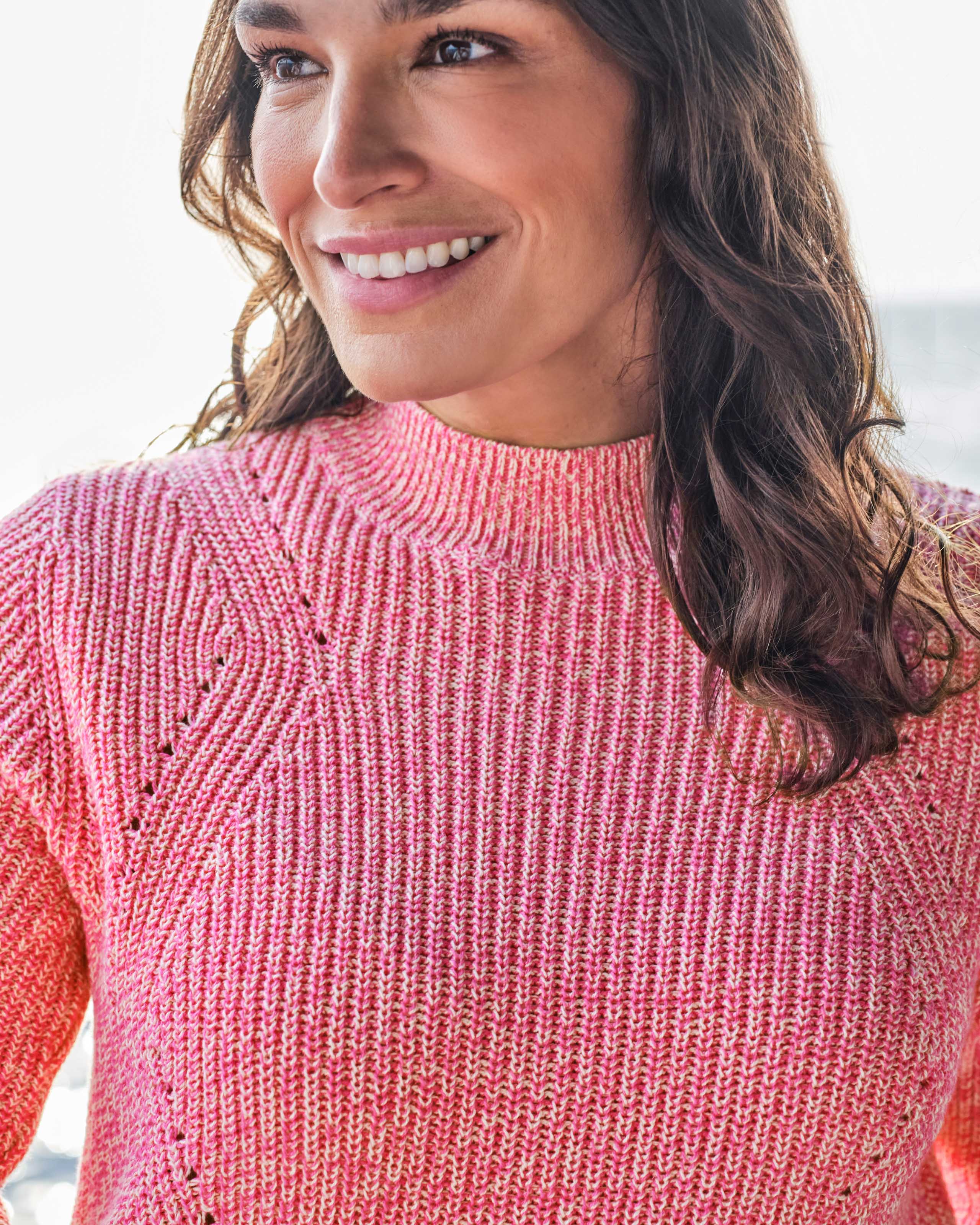Pink Twist Cotton Twist Pointelle Jumper WoolOvers UK