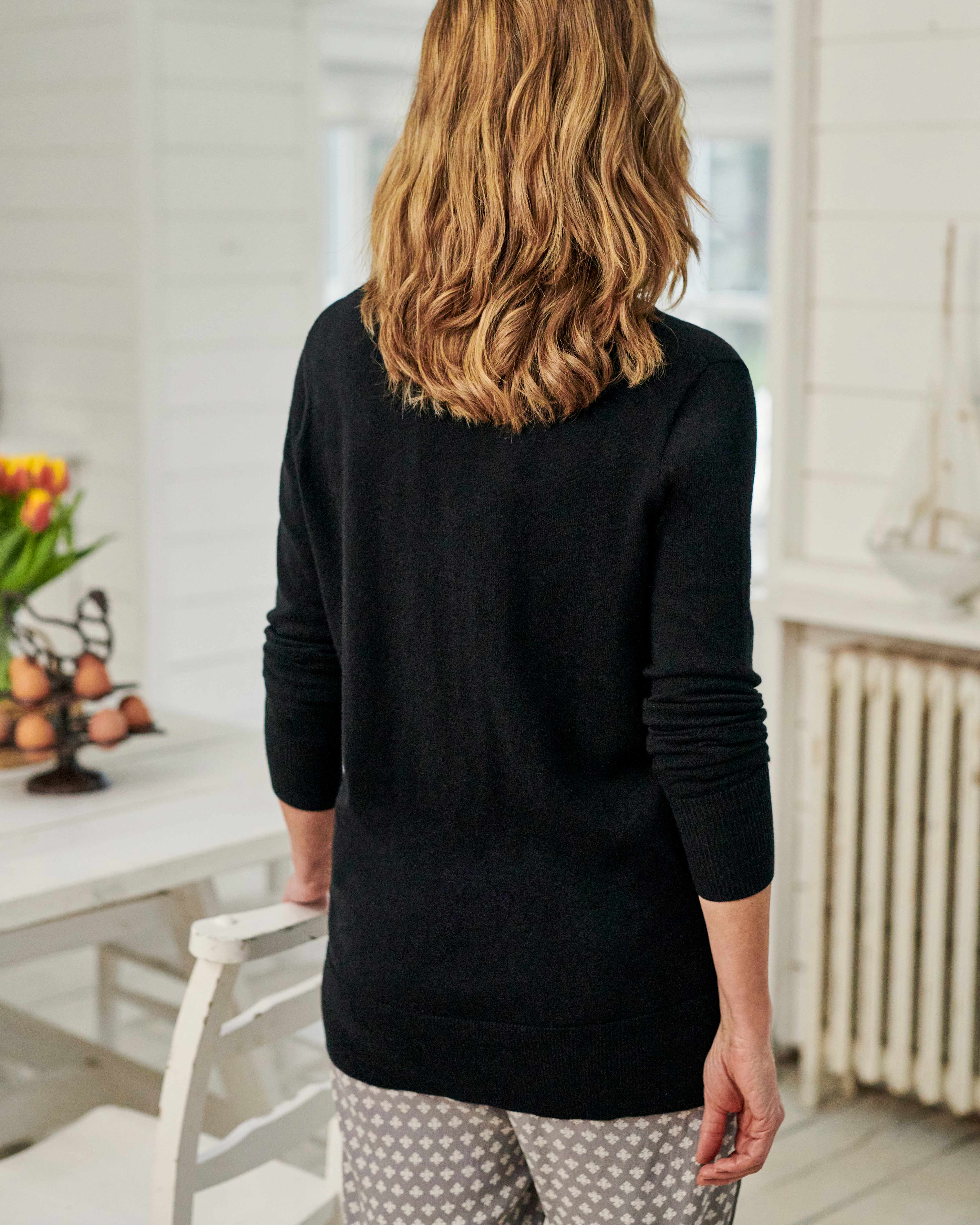 Noir b ne Cardigan  long Femme  Soie Coton  