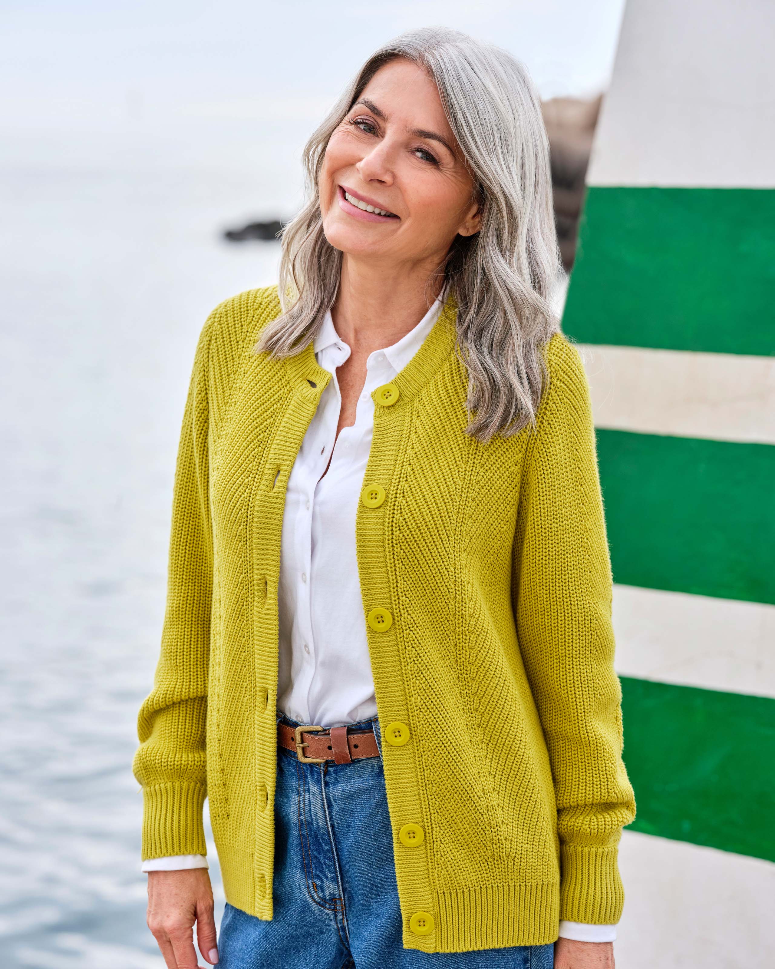 chartreuse-100-cotton-chevron-stitch-crew-neck-cardigan