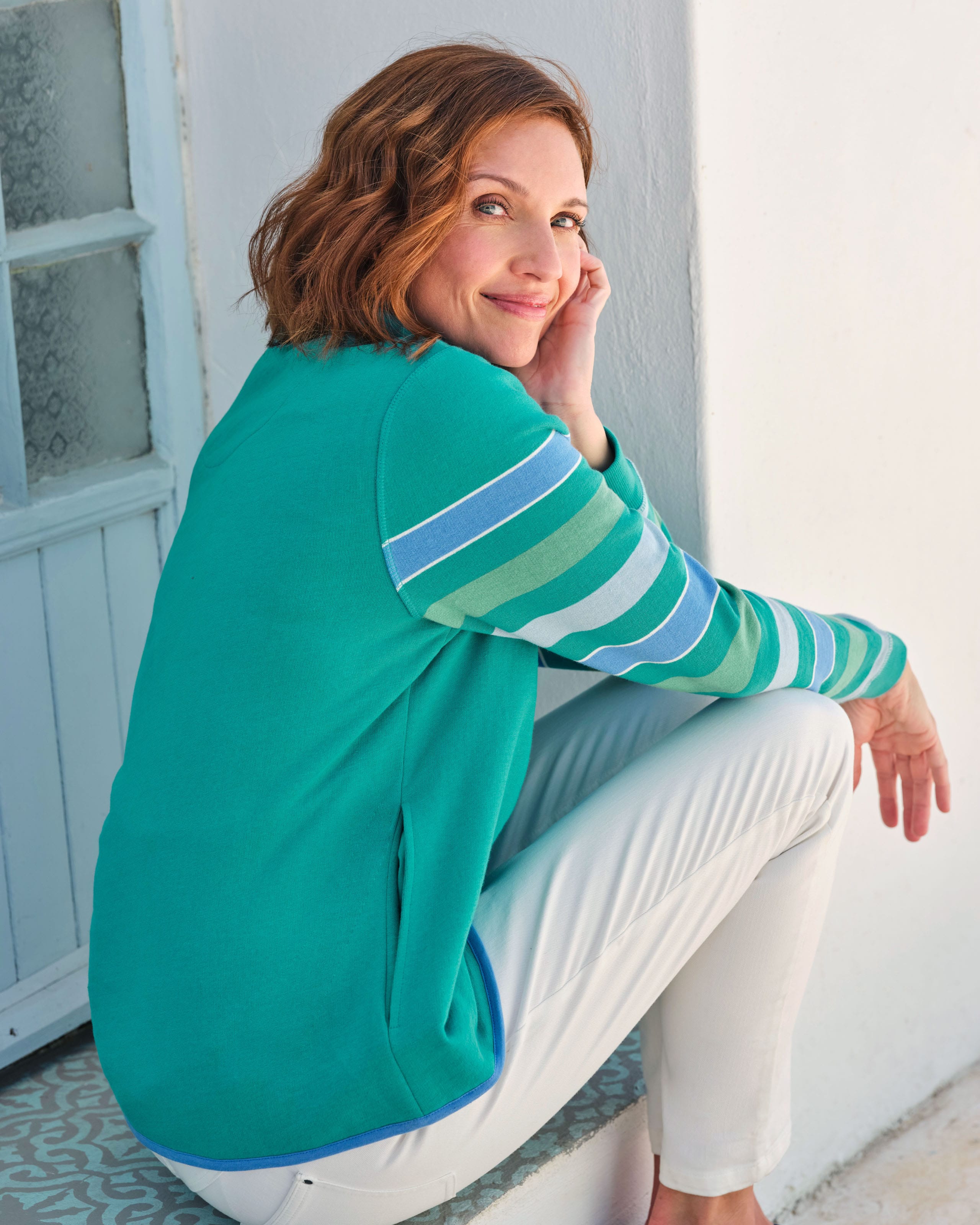 Jade by Jane Be Yourself Sweatshirt in Washed Blue