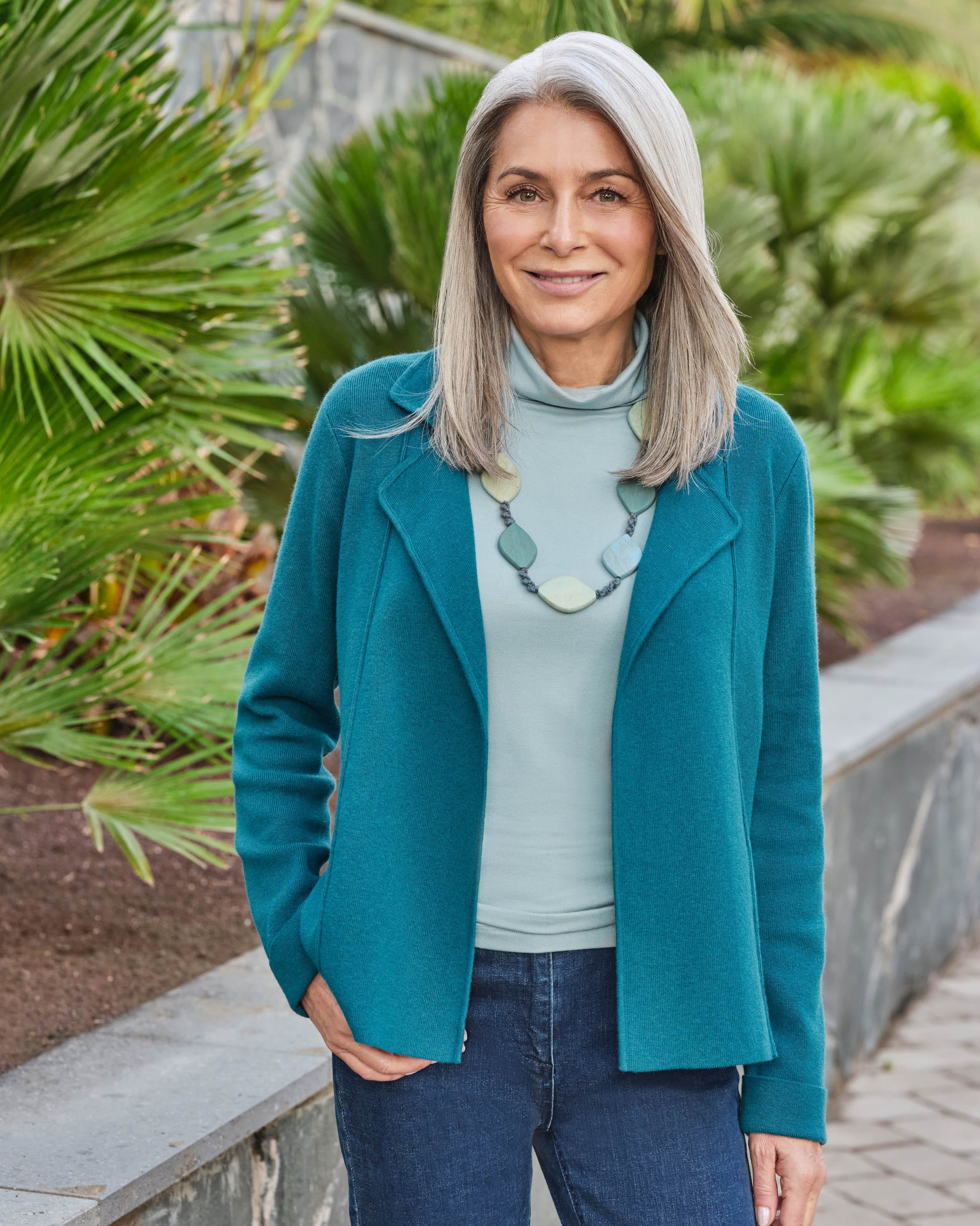 Teal Lapel Jacket WoolOvers US