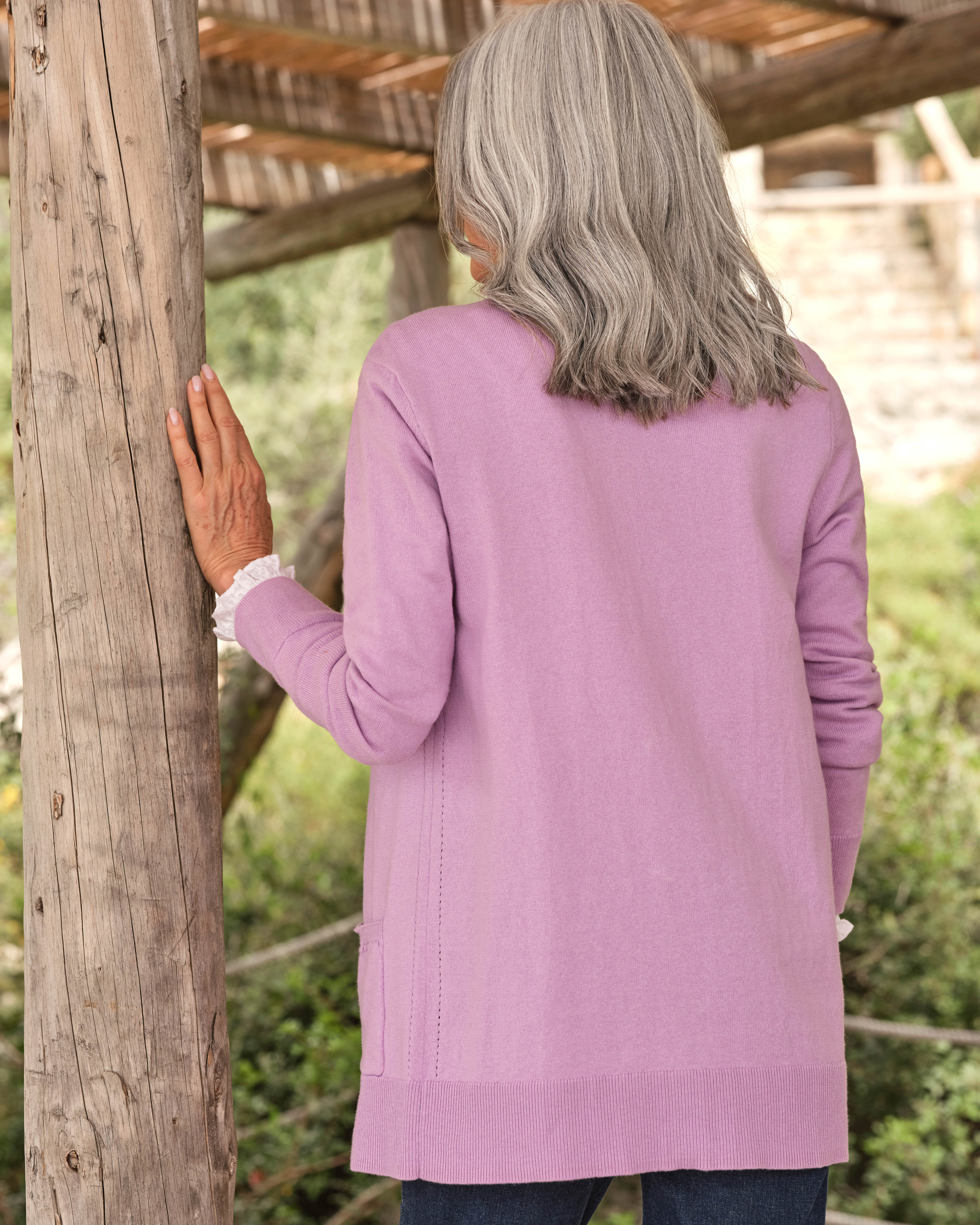 Long Velour Cardigan