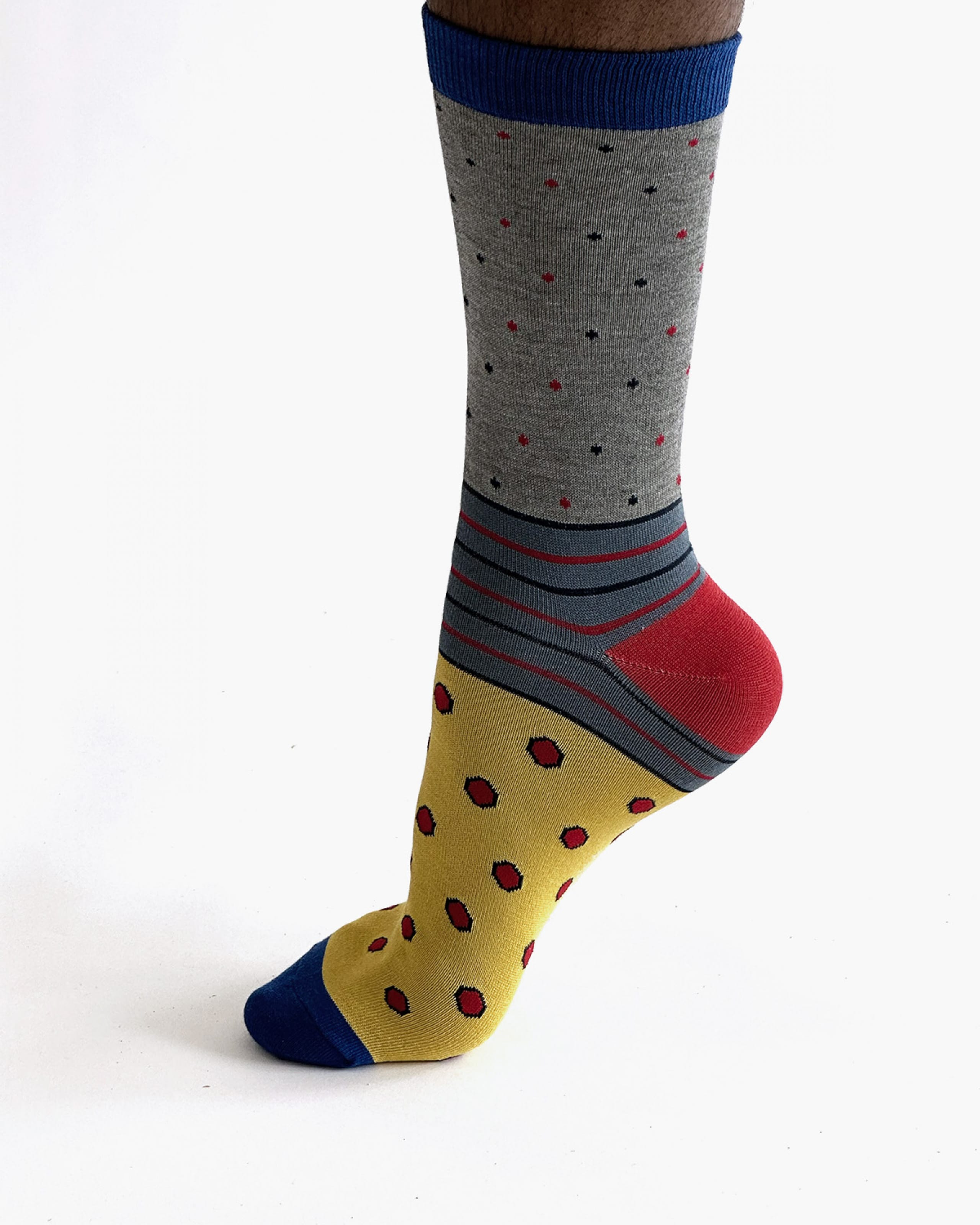 Grey Marle | Mens Conall Spot Bamboo Socks | WoolOvers US