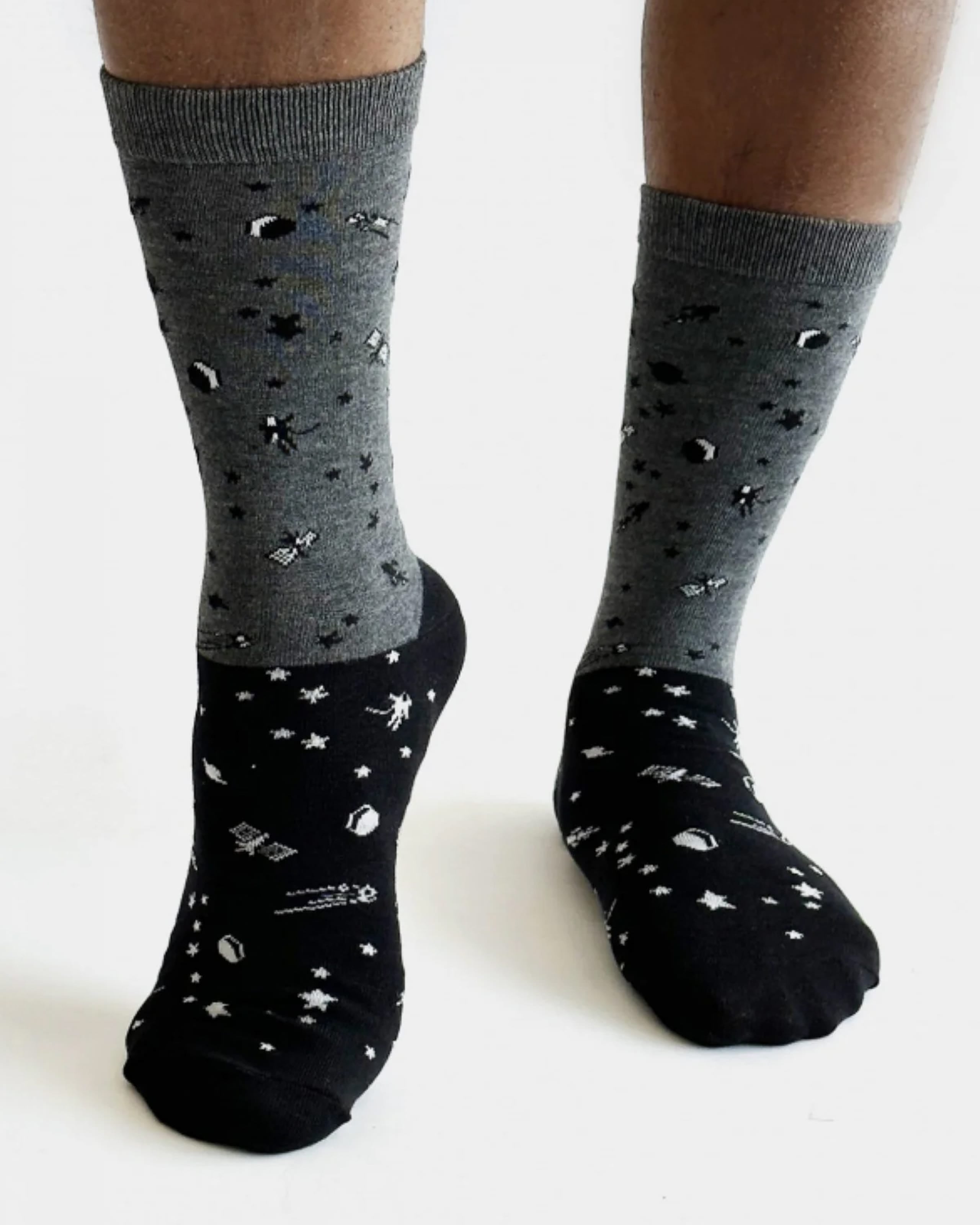 Space Dyed Stacked Square Sock in Grey main image 0