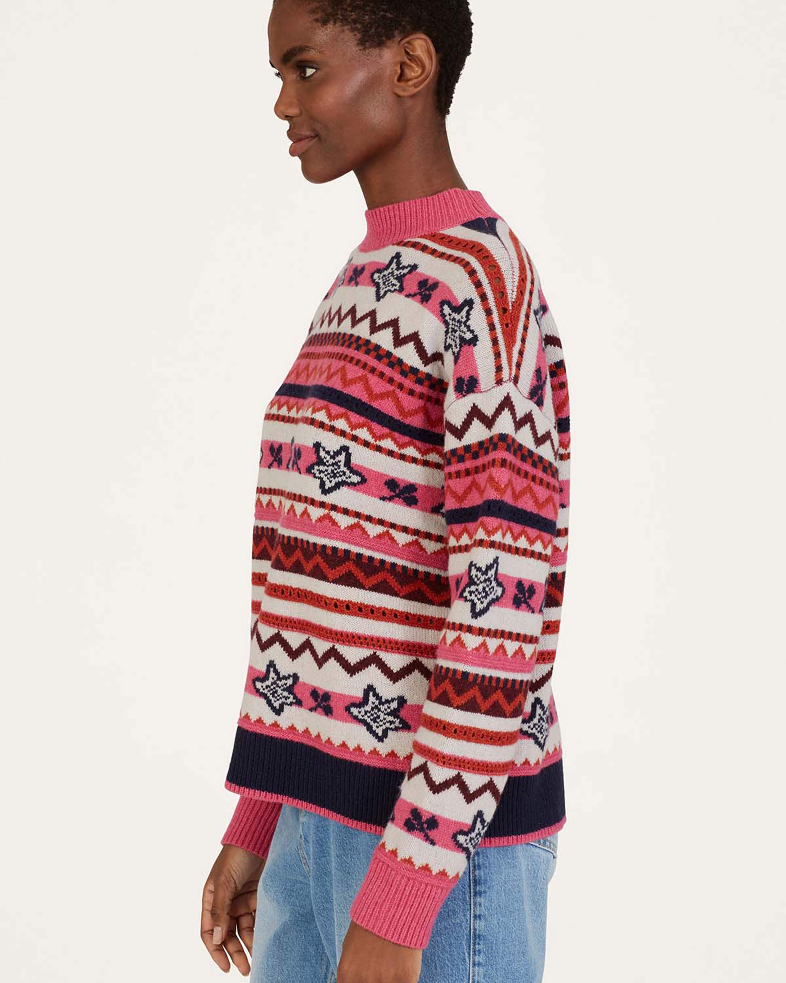 Multi | Erin Lambswool Fair Isle Jumper | WoolOvers UK