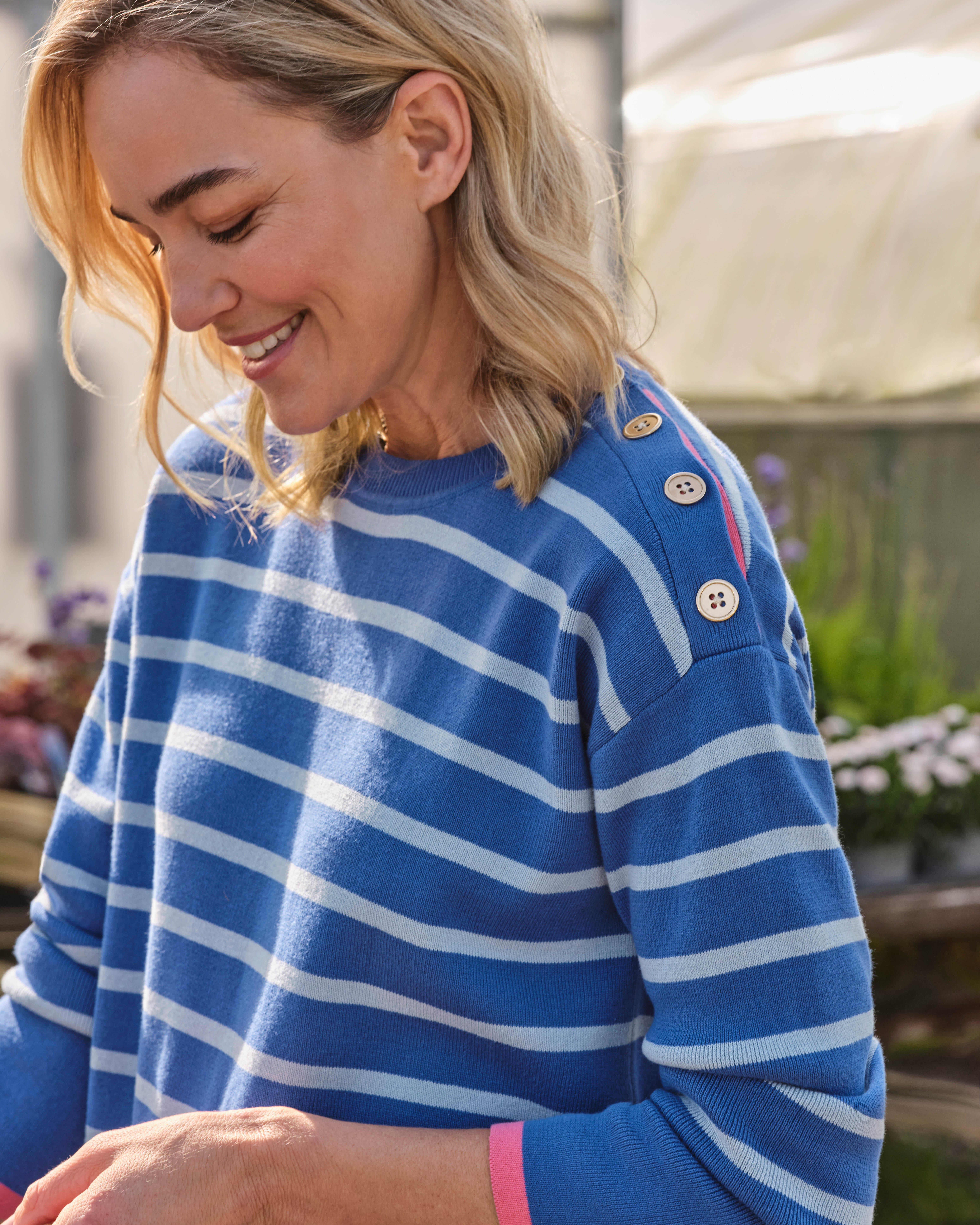 Multi | Breton Stripe Jumper With Tipping | WoolOvers UK