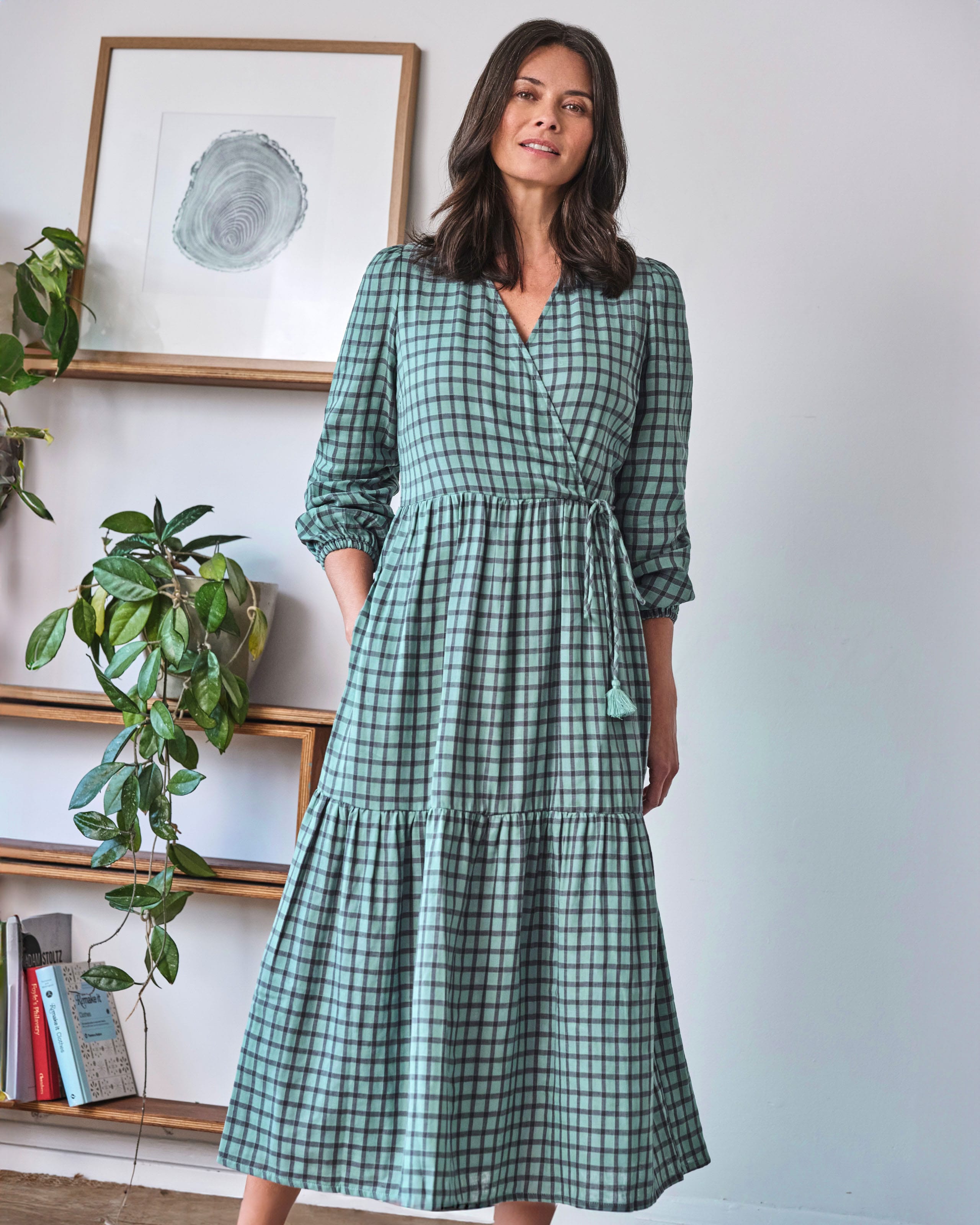 Dark Pine Green | Galla Organic Cotton Wrap Dress | WoolOvers UK