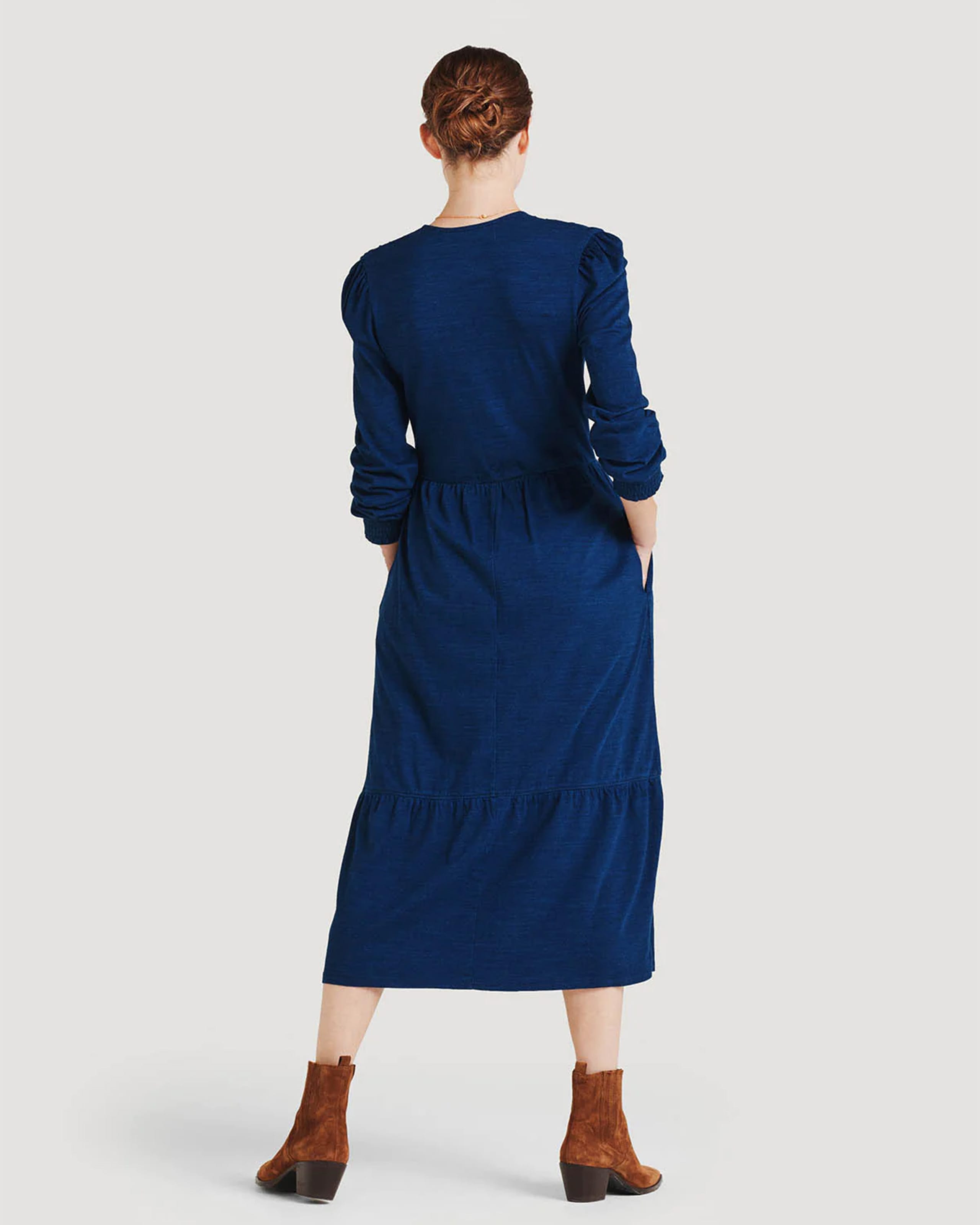 Blue | Amara Denim Jersey Wrap Dress | WoolOvers UK