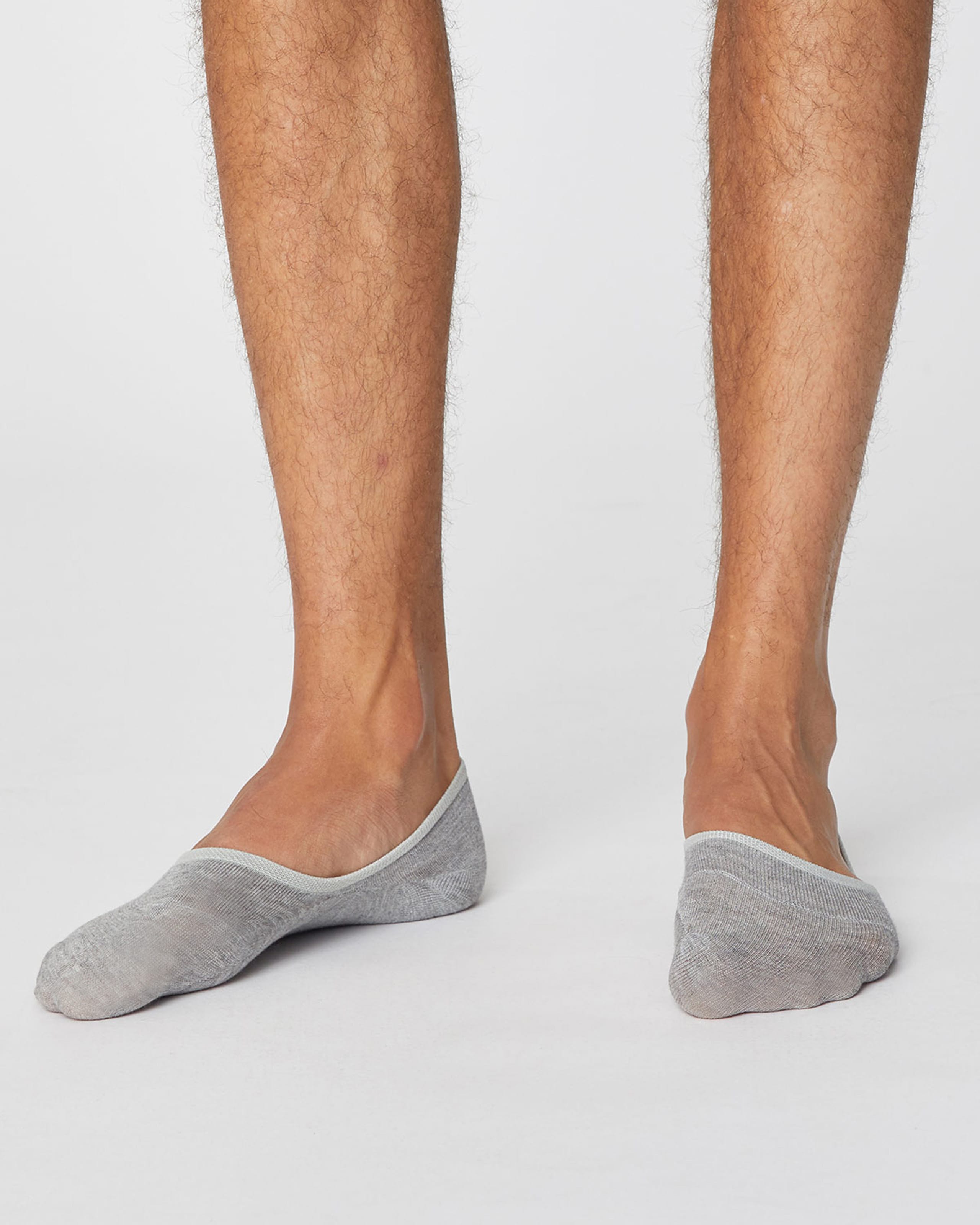 Mid Grey Marl Mens No Show Socks WoolOvers UK