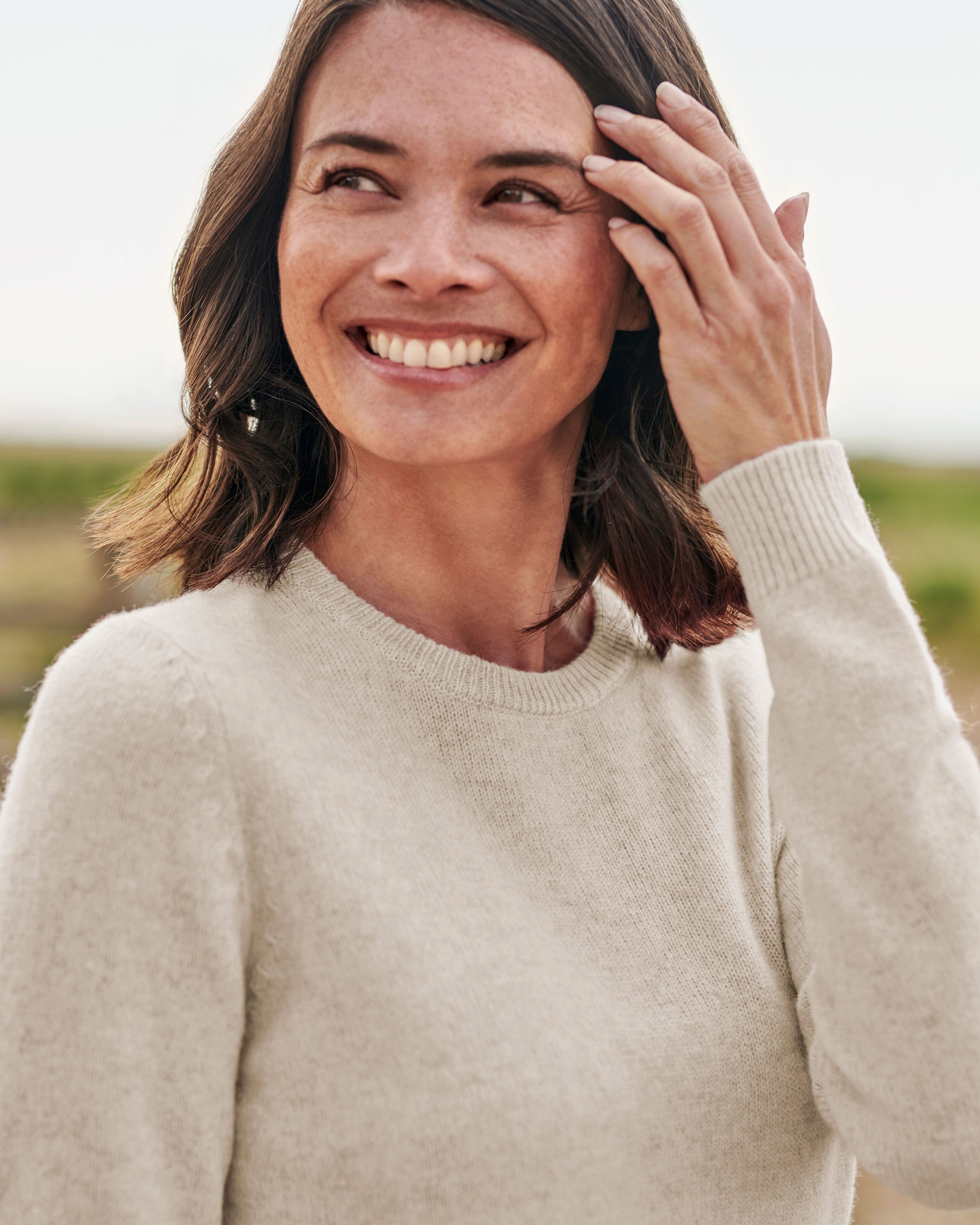 Cream Womens Lambswool Crew WoolOvers UK