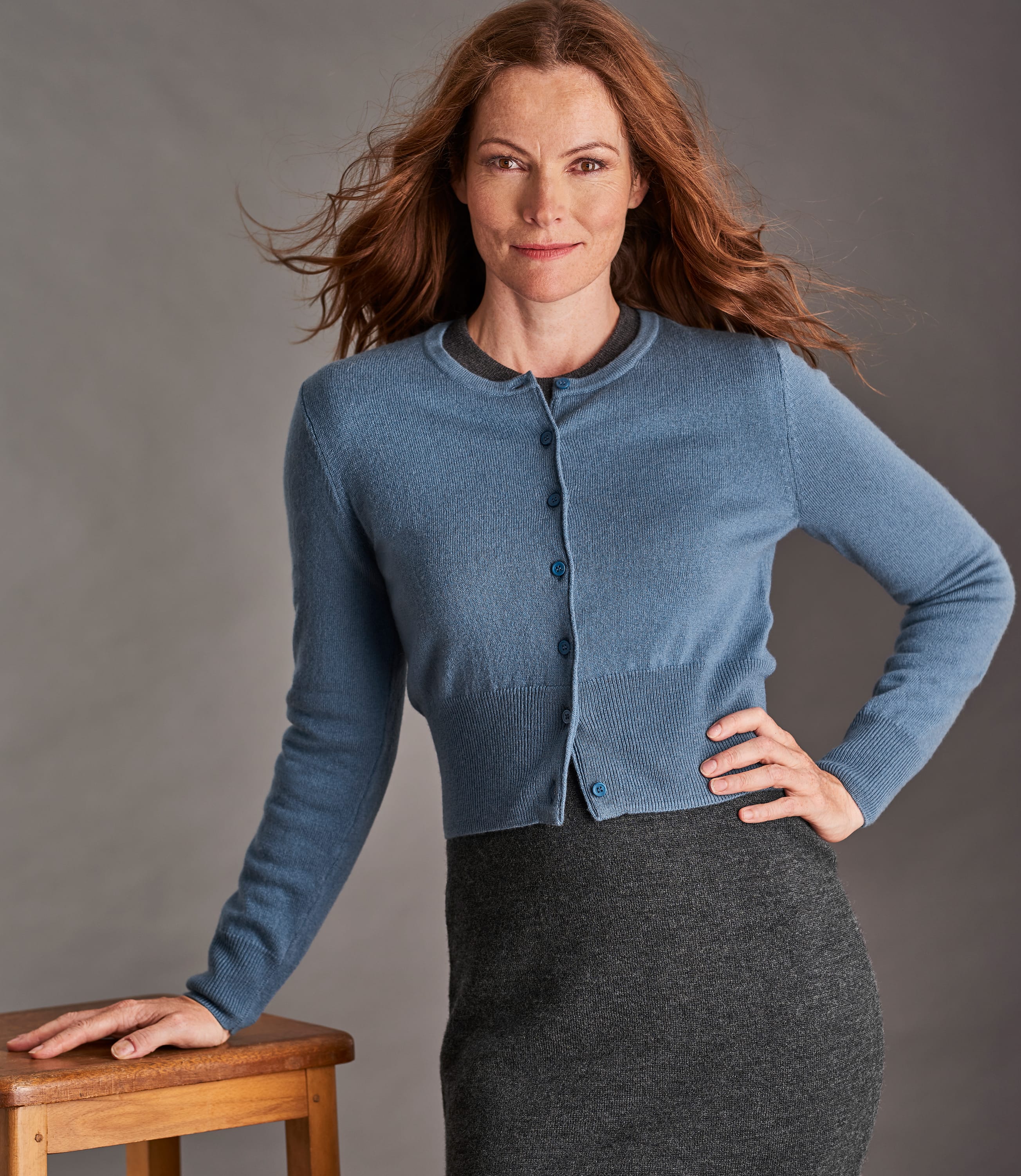 woolovers cropped cardigan