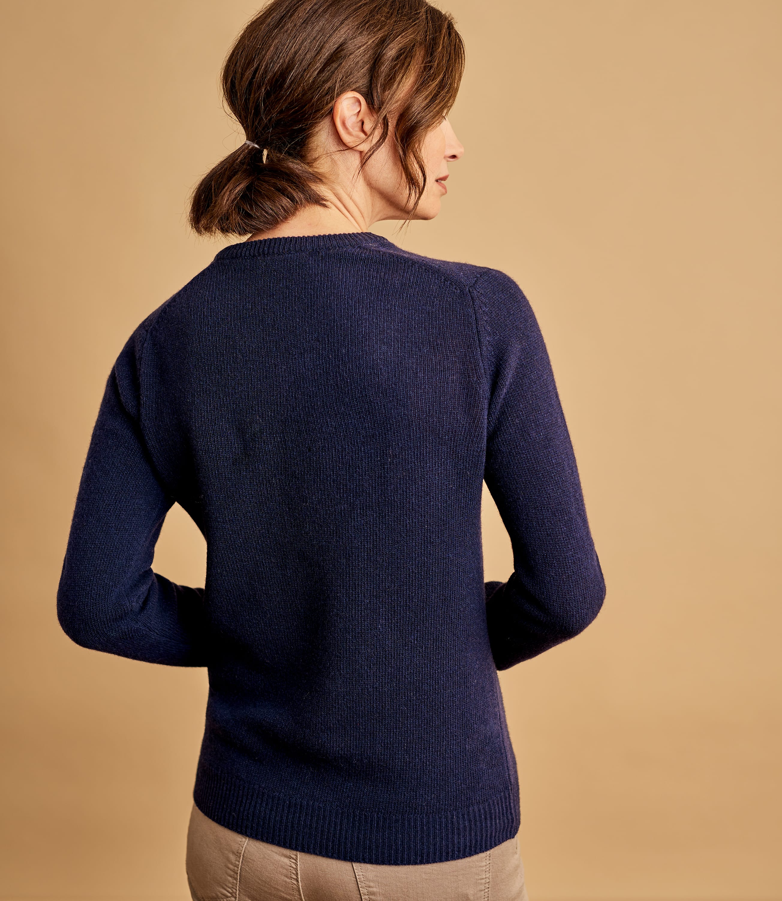 Navy | Lambswool Classic V Neck Jumper | WoolOvers UK