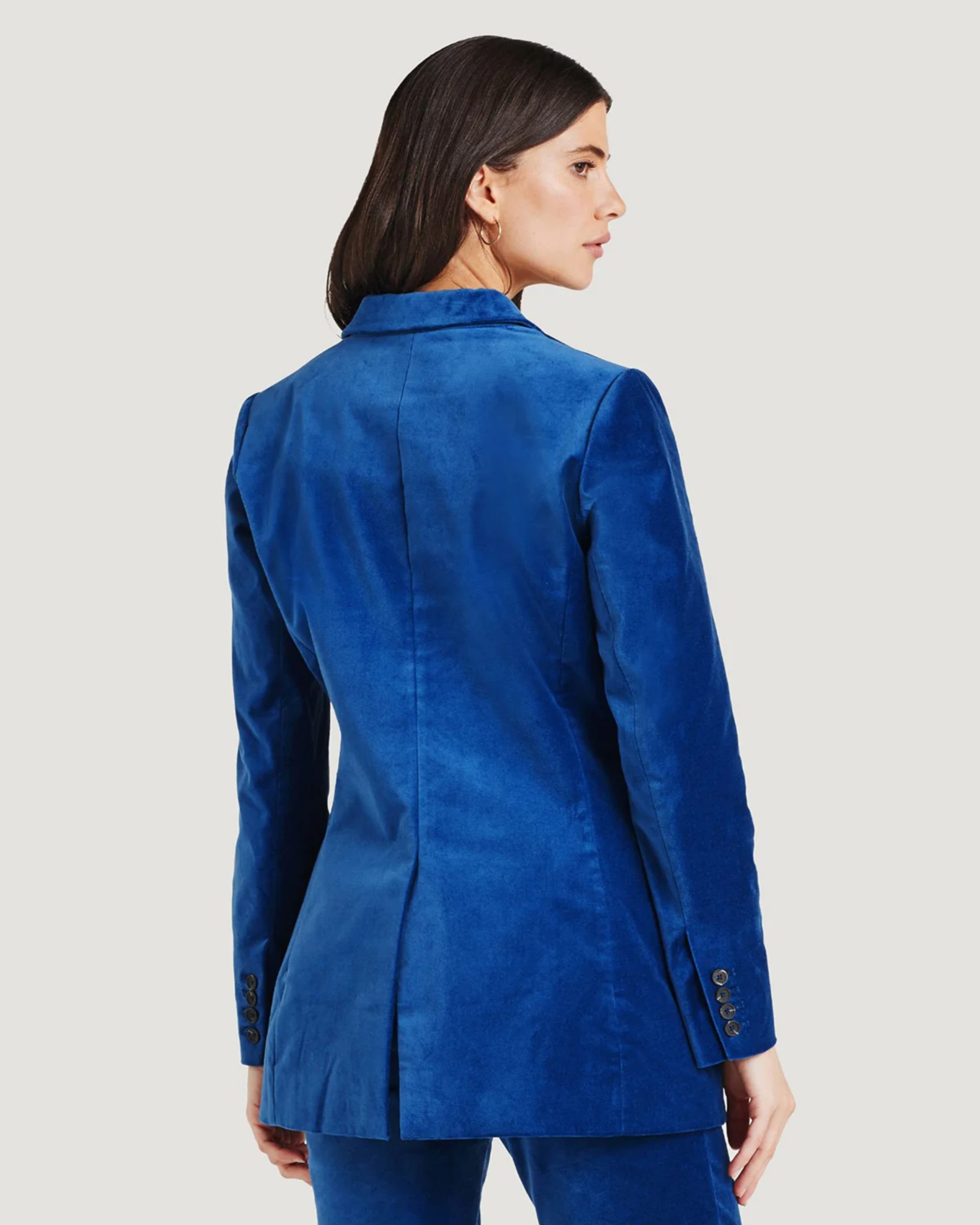 Velvet Regular Fit Fashion Jacket (Sapphire) B-27