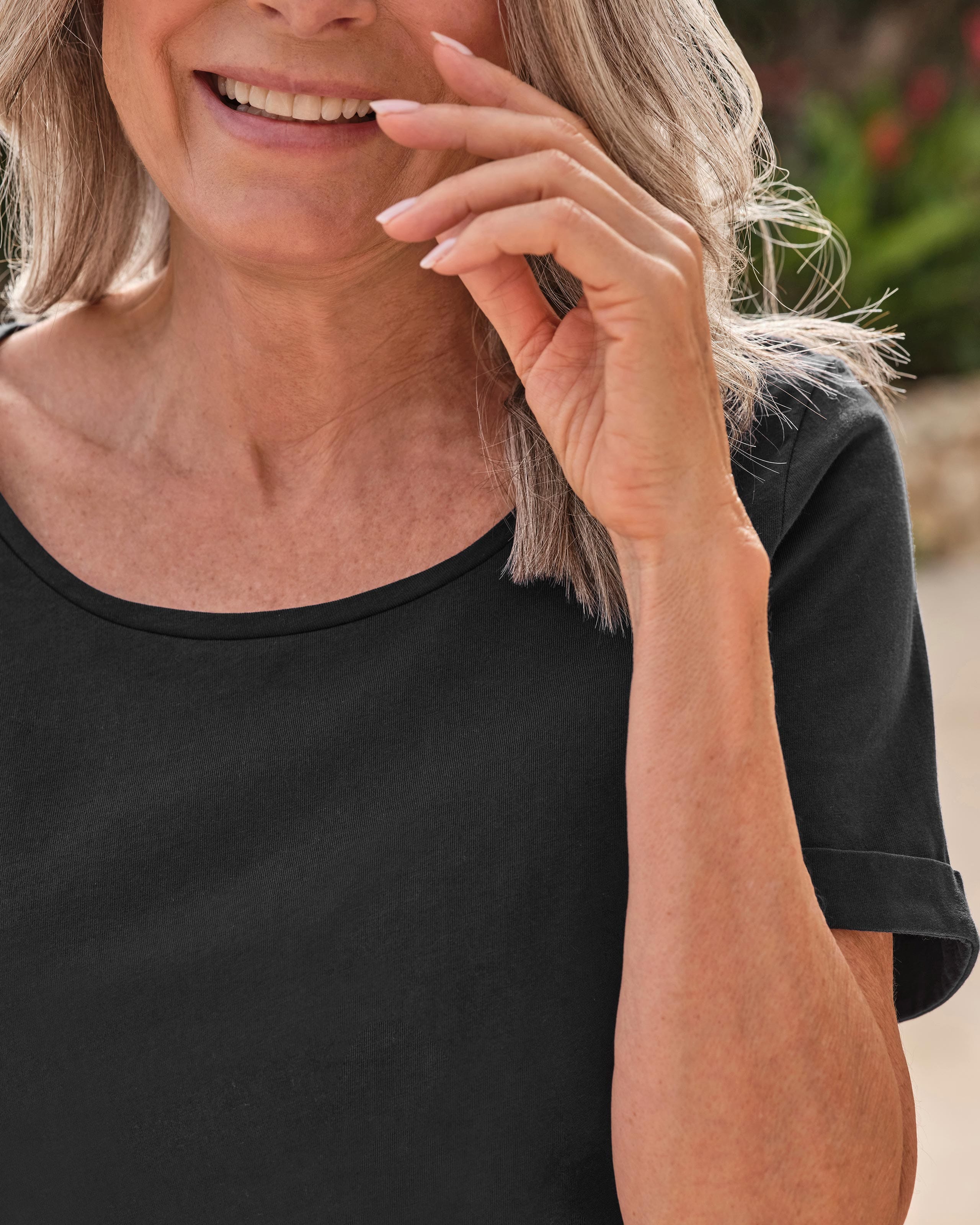 Cotton Scoop Neck Top