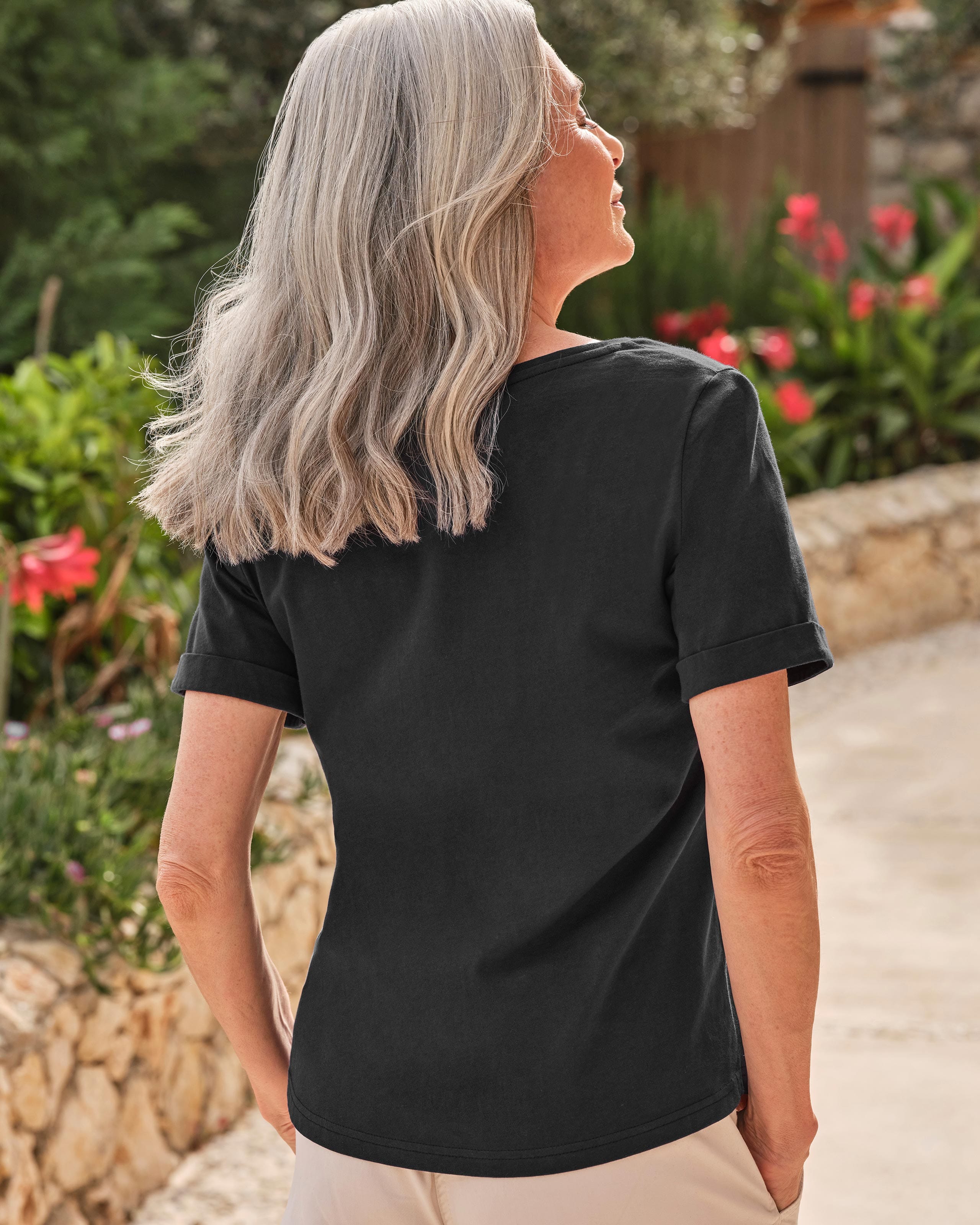 Scoop Neck Woven Top main image 1