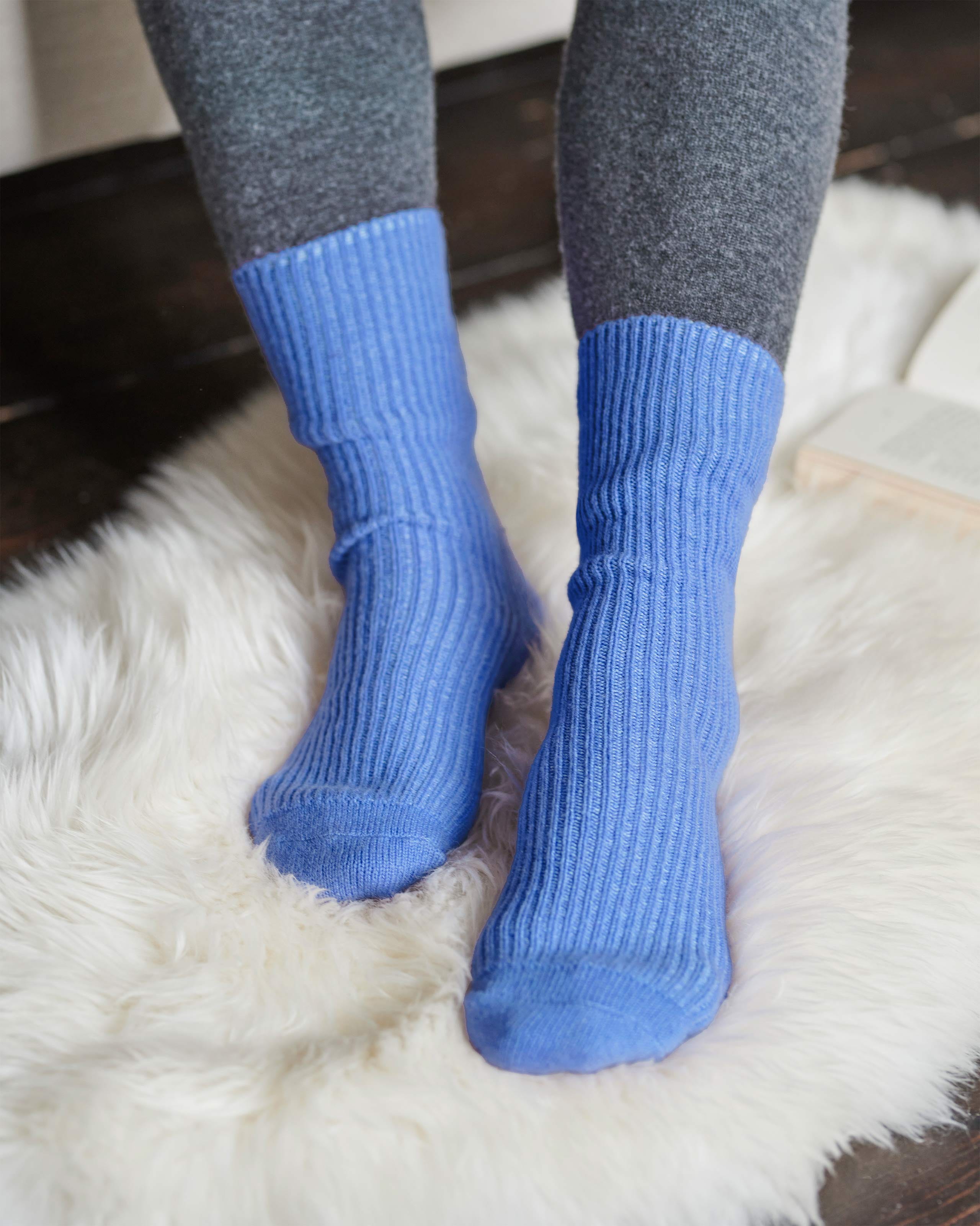 Iris Marl | Womens Cashmere Merino Bed Socks | WoolOvers UK