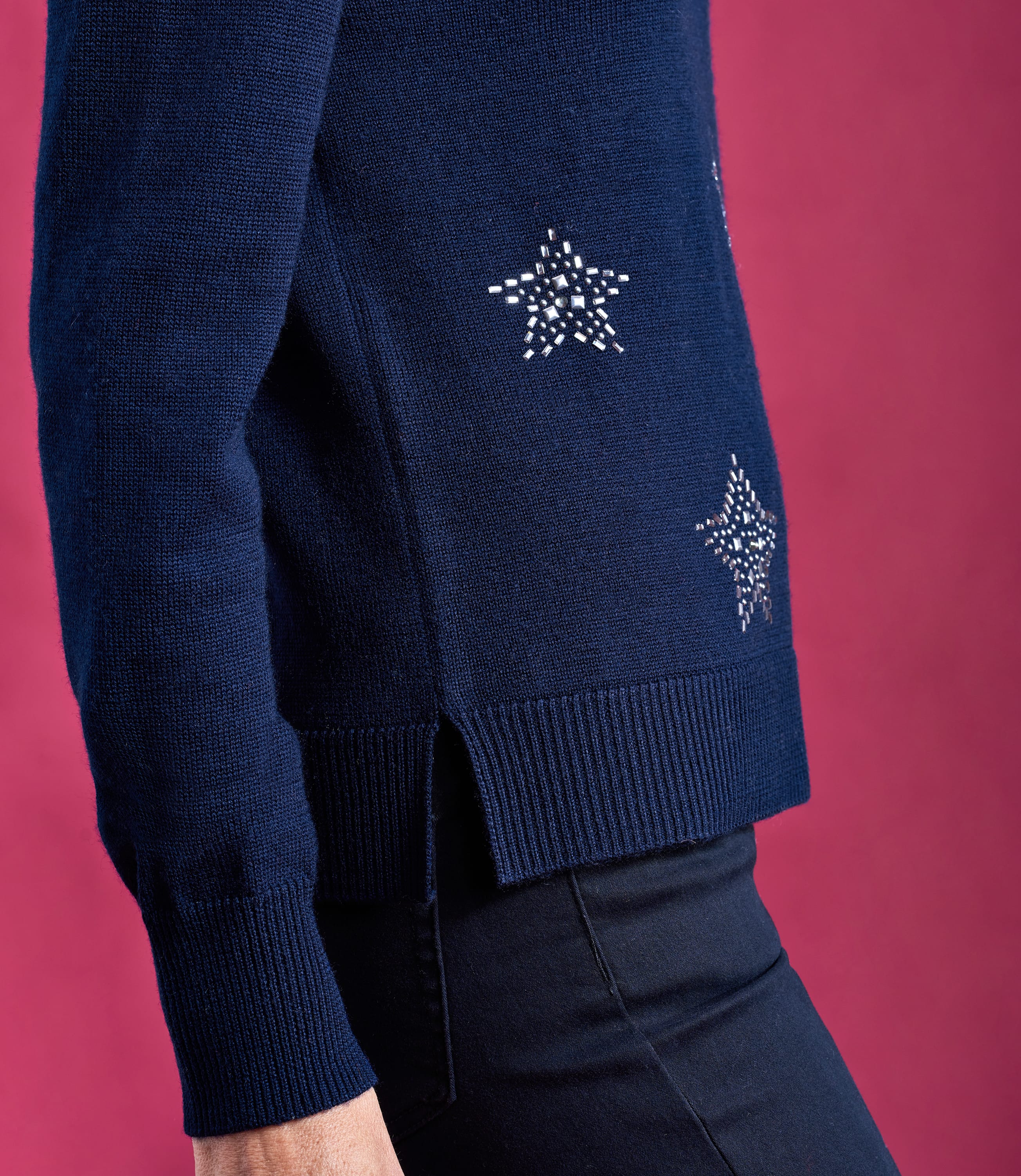 Navy Womens Star Embellished Jumper WoolOvers AU