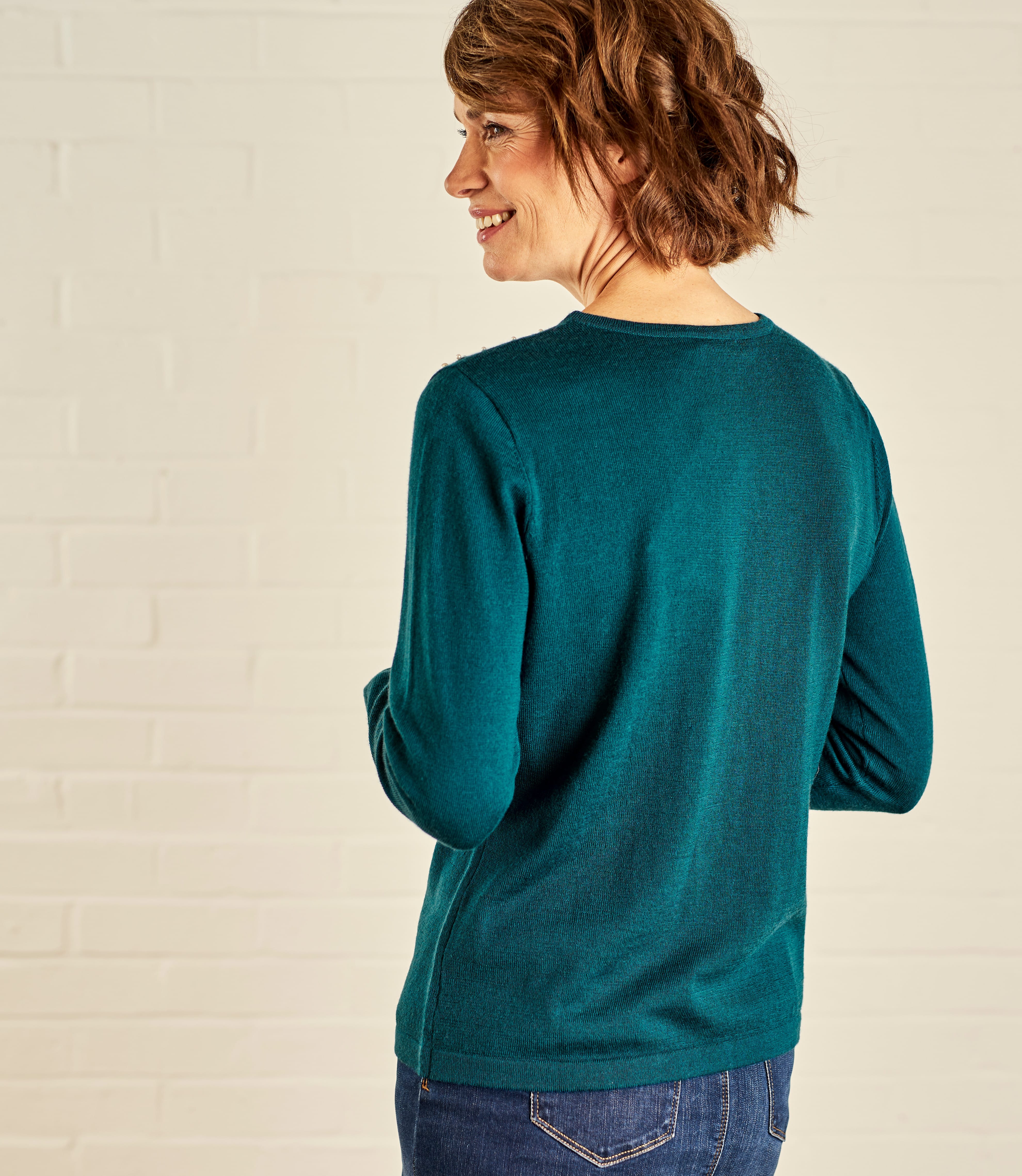 Dark Teal Womens Pearl Jumper WoolOvers AU