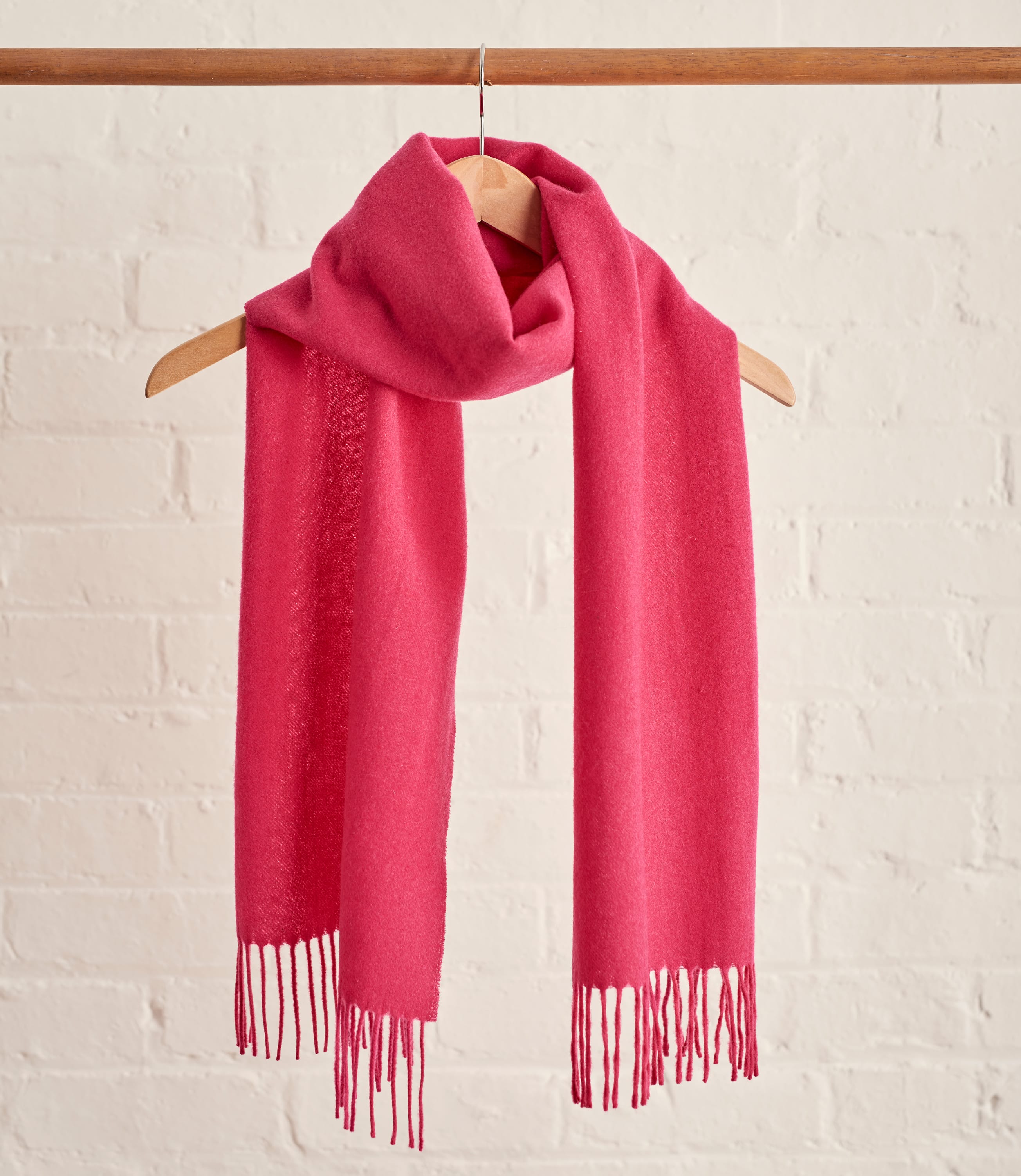 Pink Merino Plain Scarf WoolOvers US