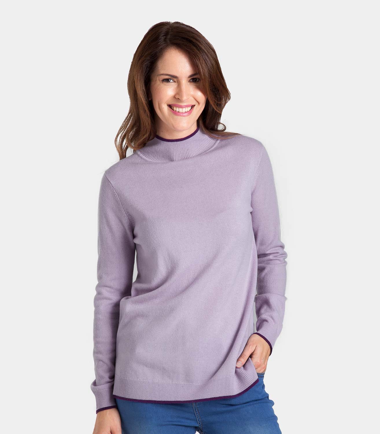 Soft Lavender/Bberry 20 Cashmere & 80 Merino Womens Cashmere