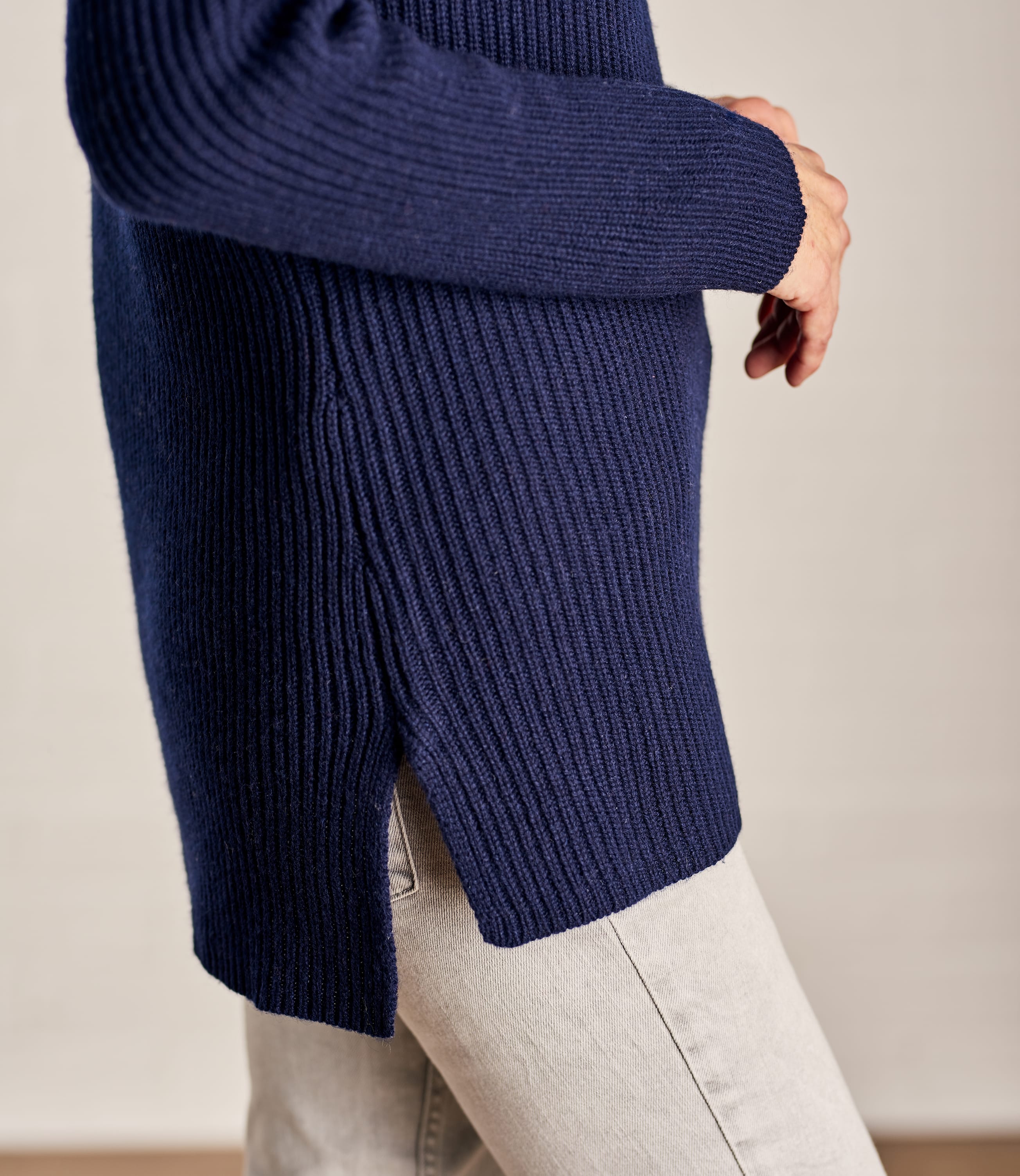 navy boat neck sweater