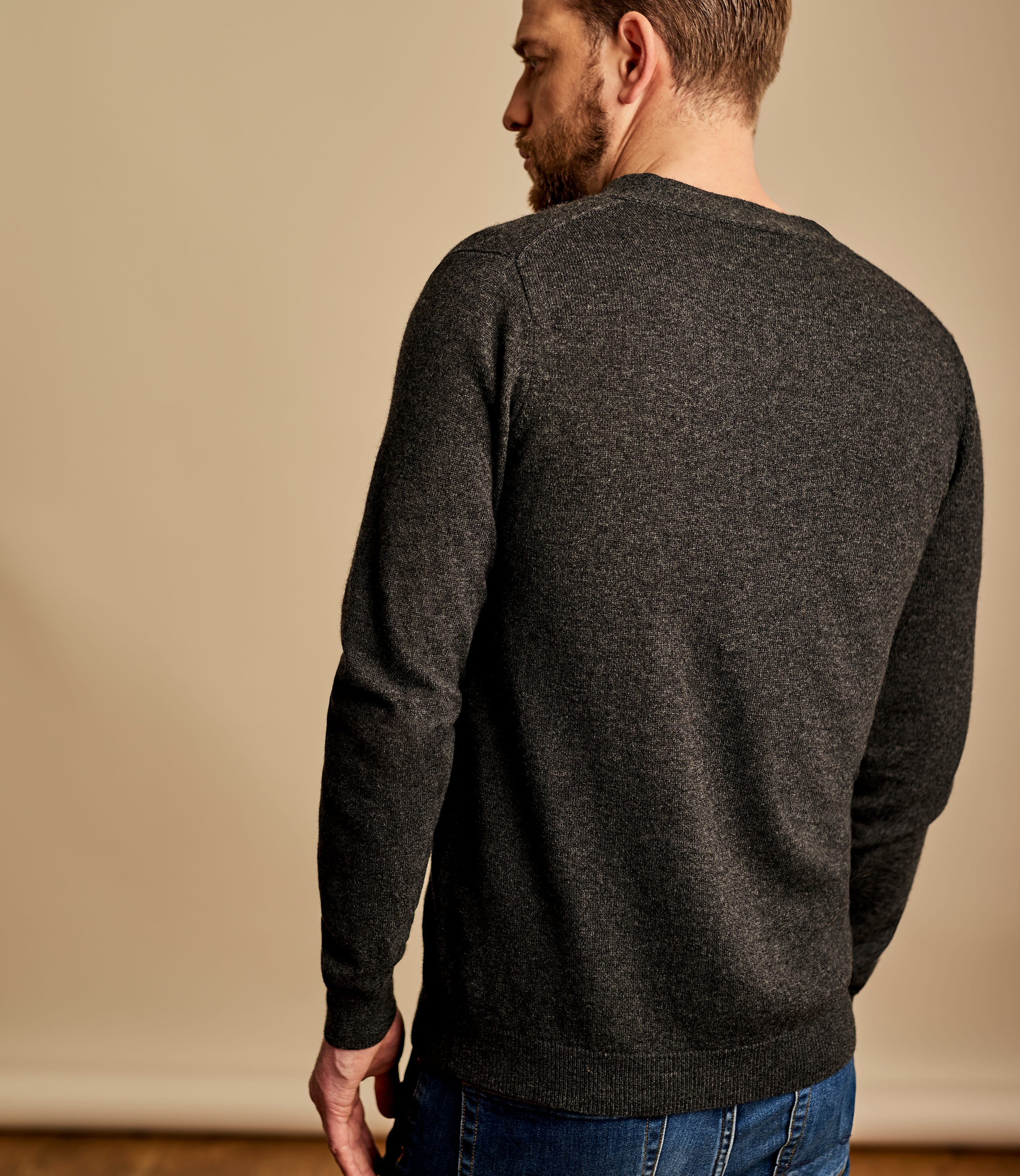 anthracite fonc  Cardigan   col  V  Homme  Cachemire 