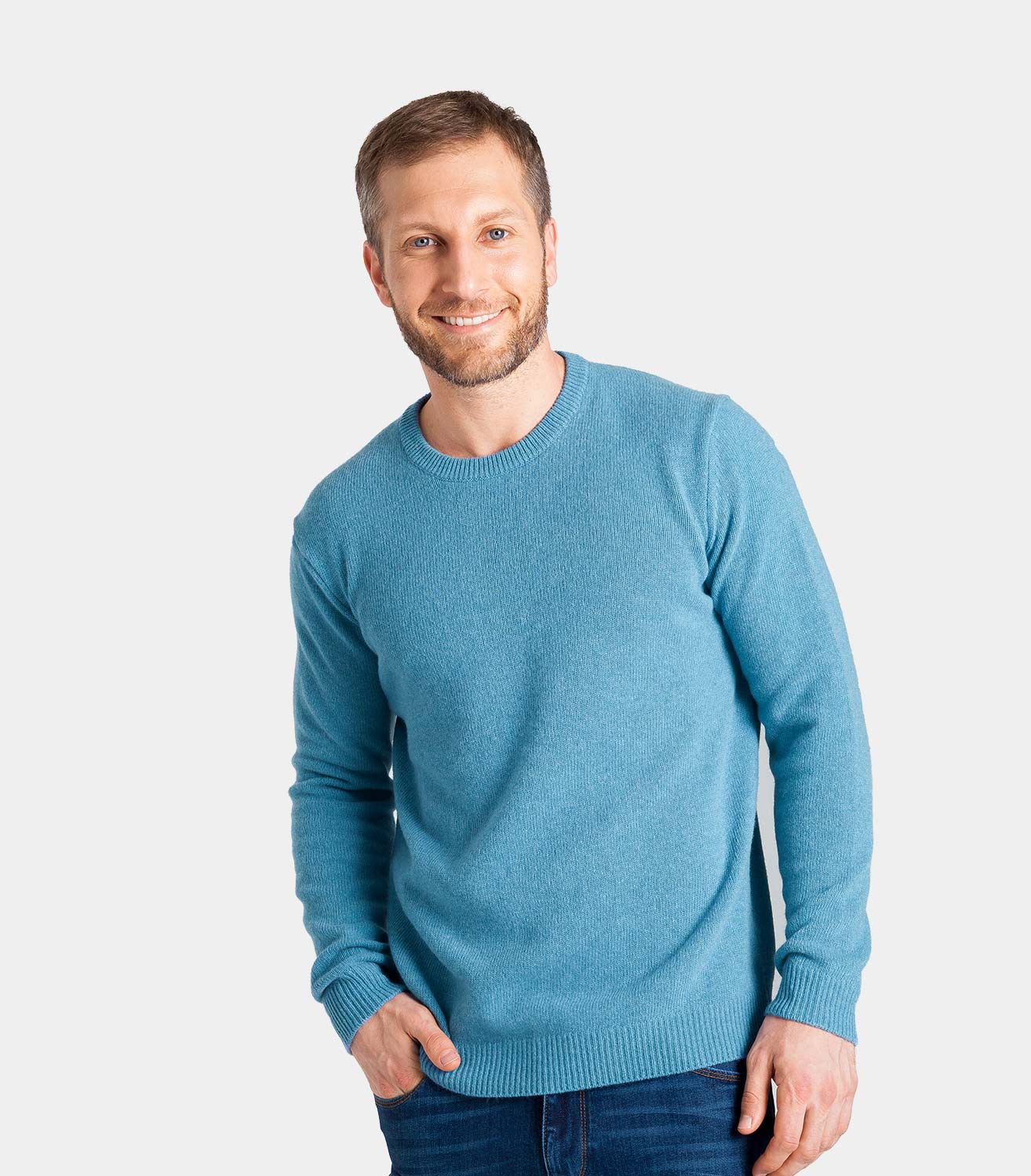 Lambswool crew neck - Asley Blue