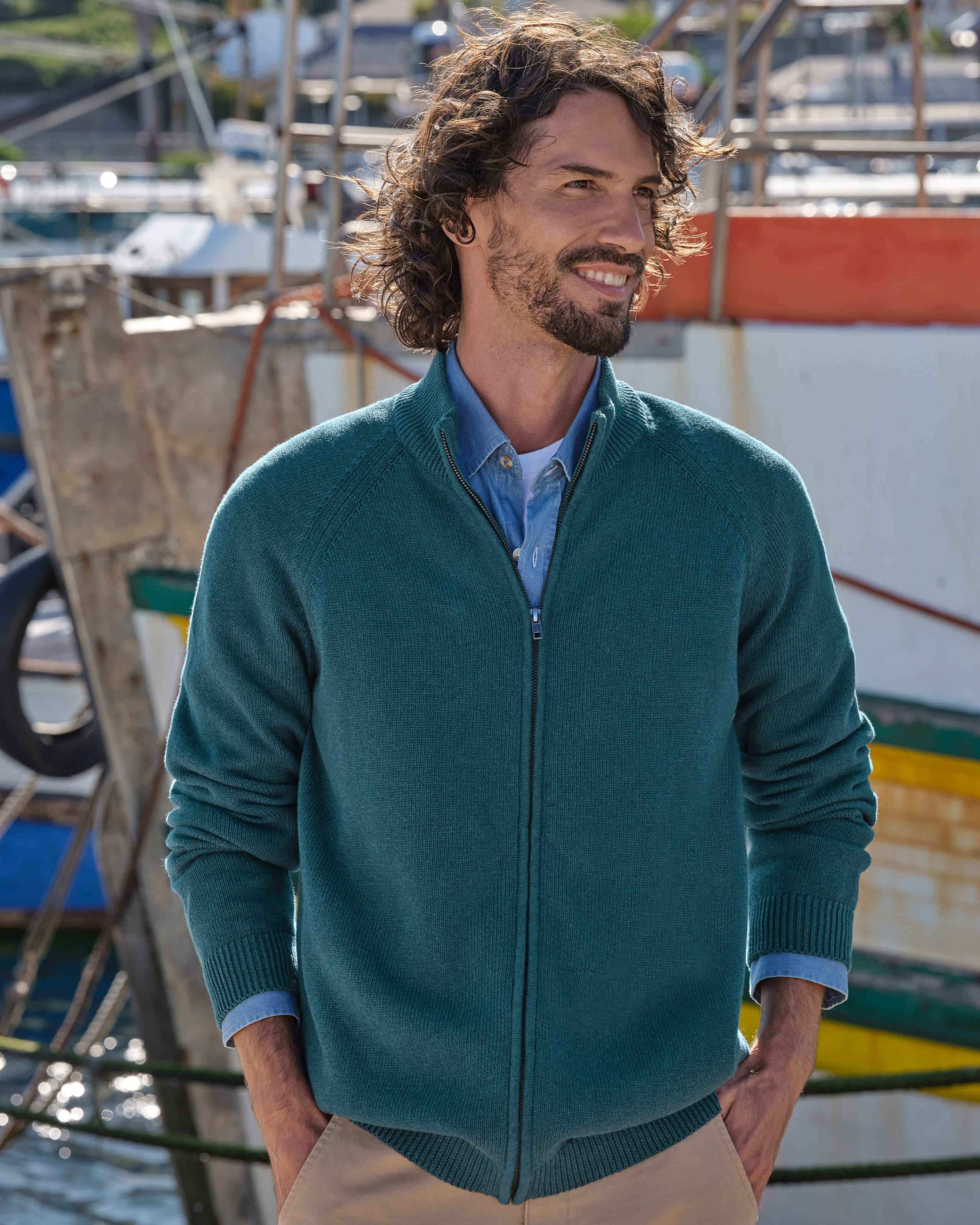 Liam Men's Cotton Zip Cardigan - Breathable Layering Essential With Modern Gray Wardrobe main image 1