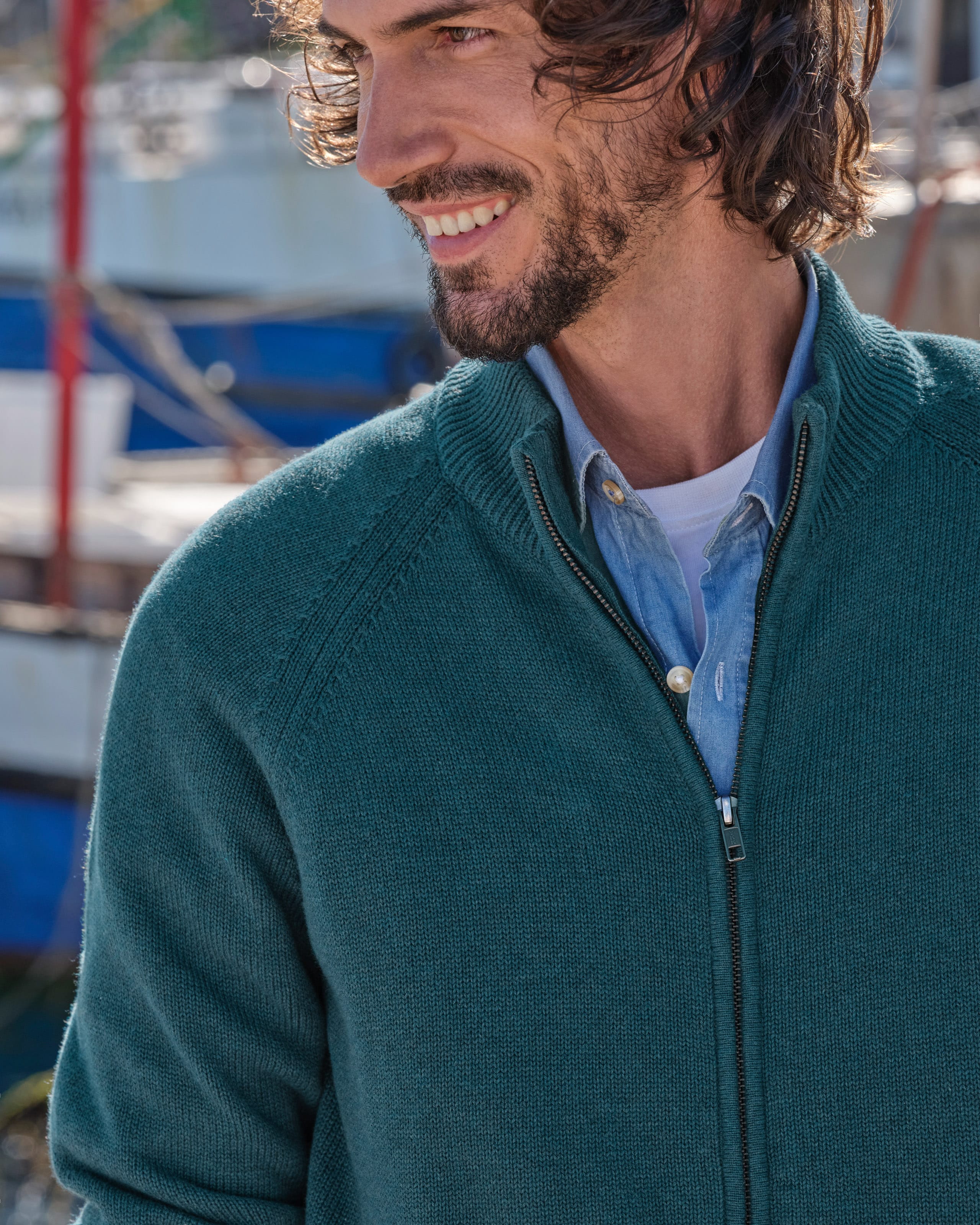 Liam Men's Cotton Zip Cardigan - Breathable Layering Essential With Modern Gray Wardrobe main image 0