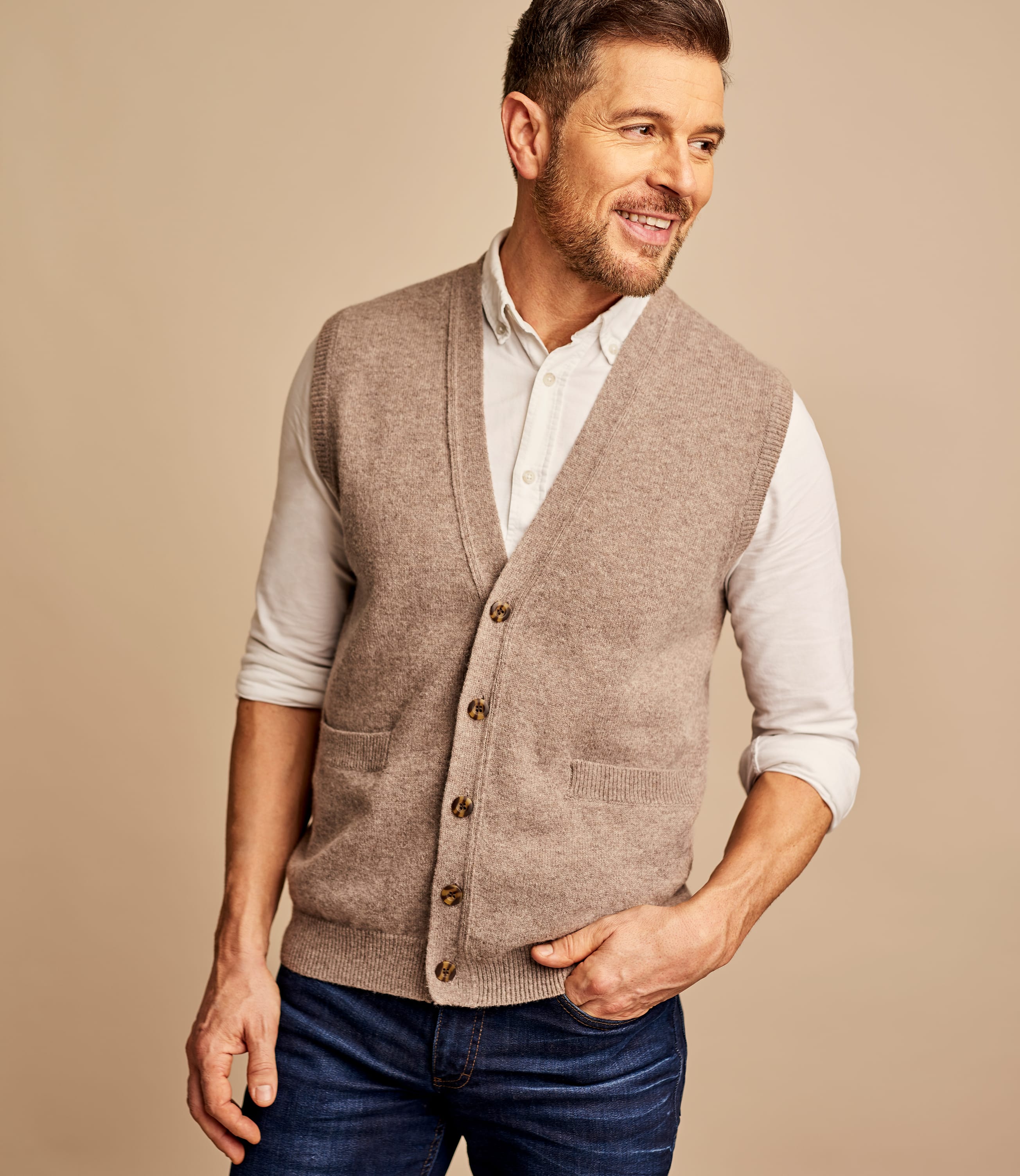 Lammwolle Weste Herren - Leichte Wanderweste Warm