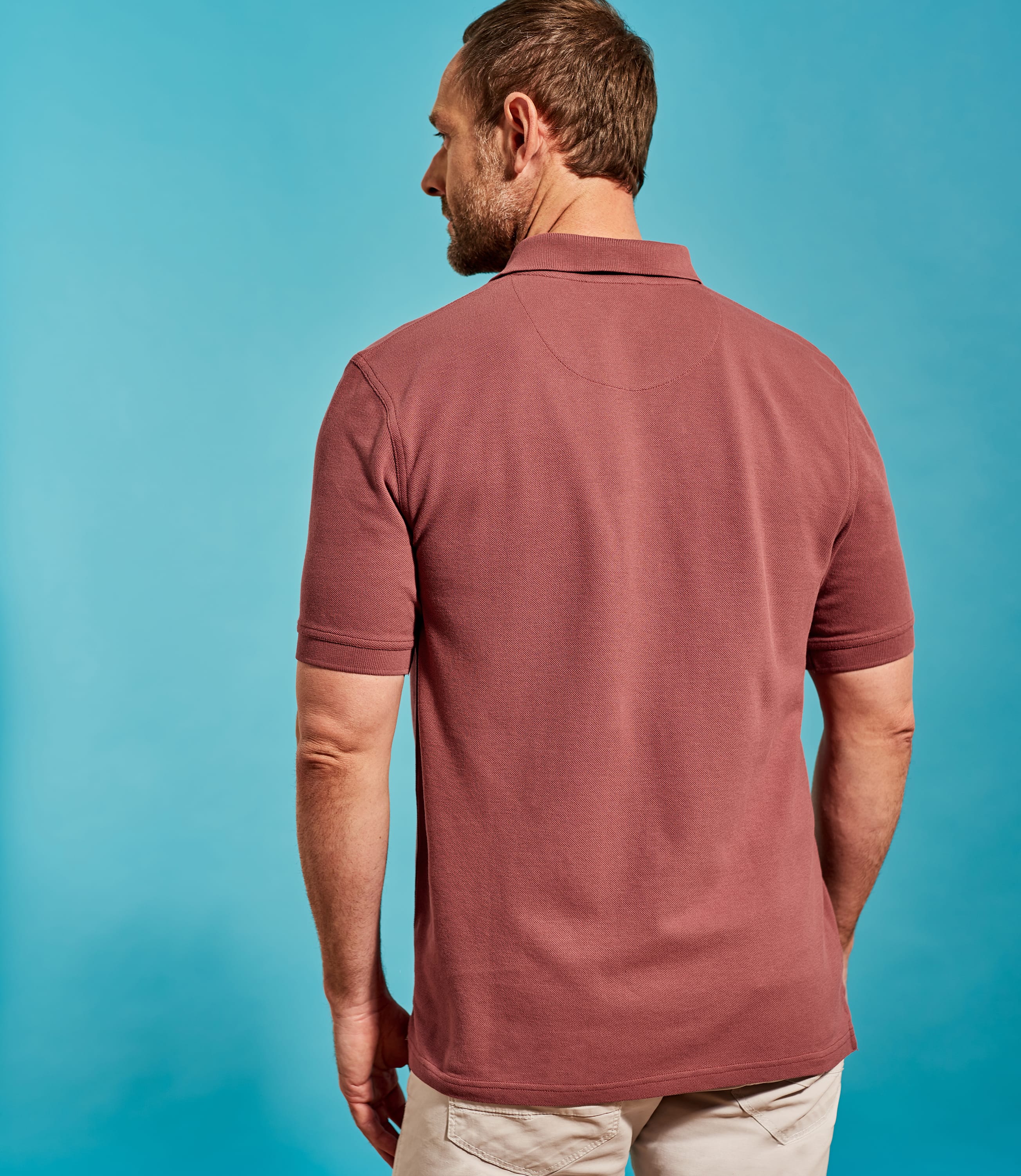 Brandy Apple Mens Washed Pique Polo Shirt WoolOvers UK