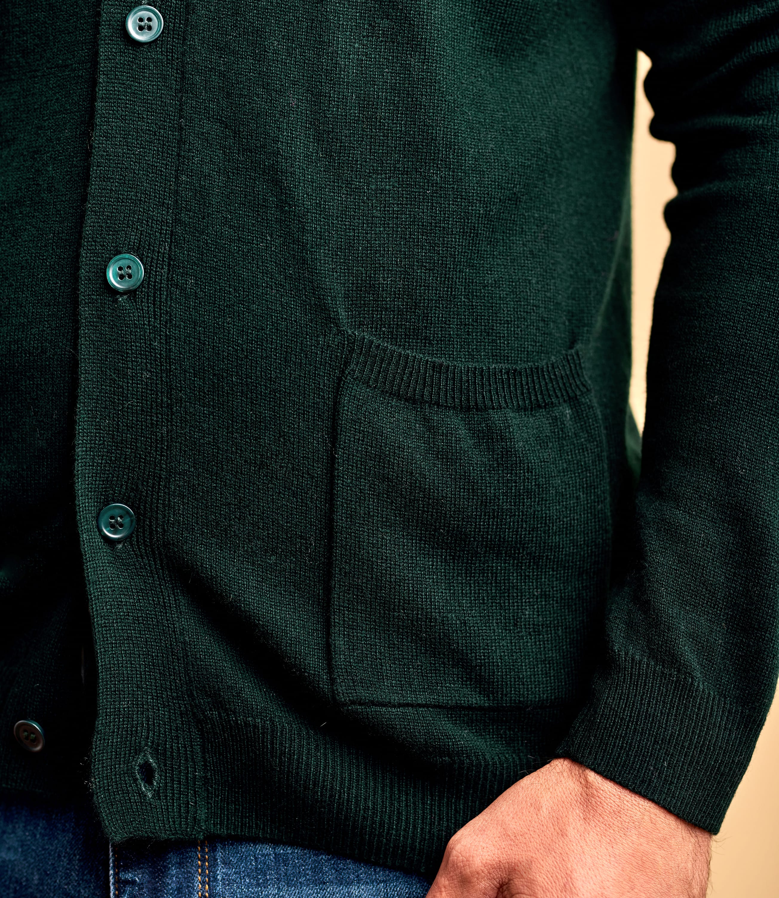 Racing Green Mens Cashmere & Merino V Neck Cardigan WoolOvers UK