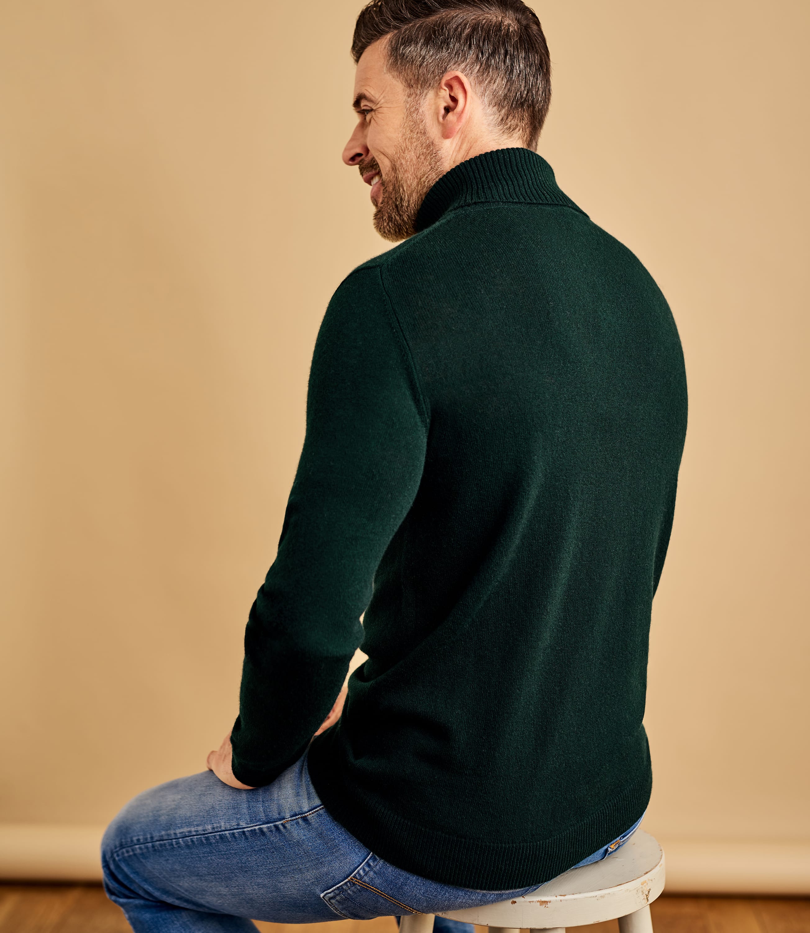 Racing Green Mens Cashmere & Merino Polo Neck Jumper WoolOvers AU