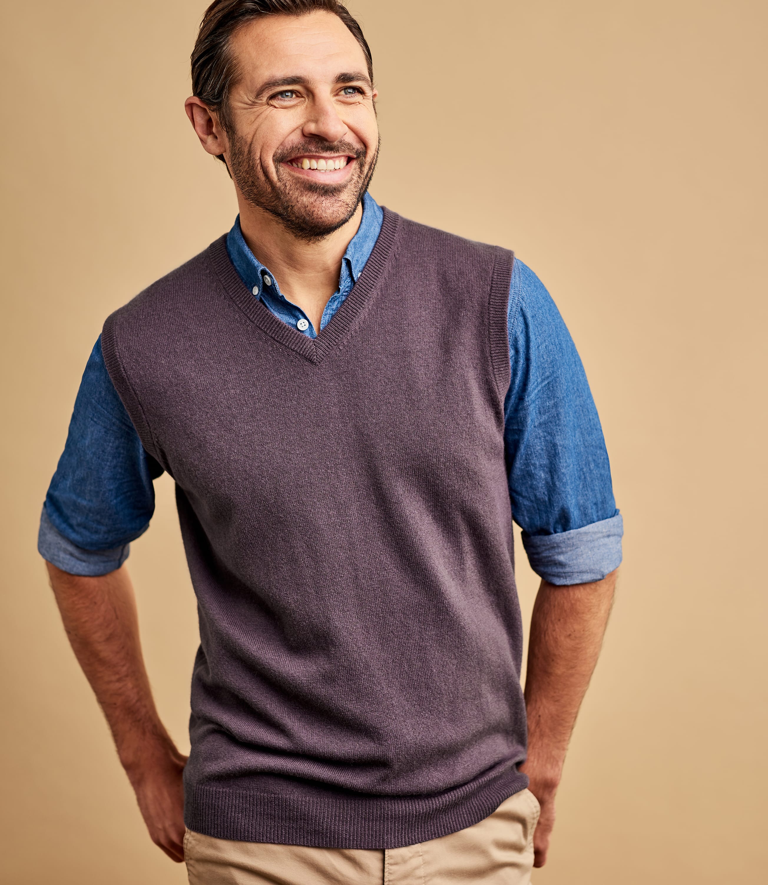 Violet Mocha | Cashmere & Merino Slipover | WoolOvers AU