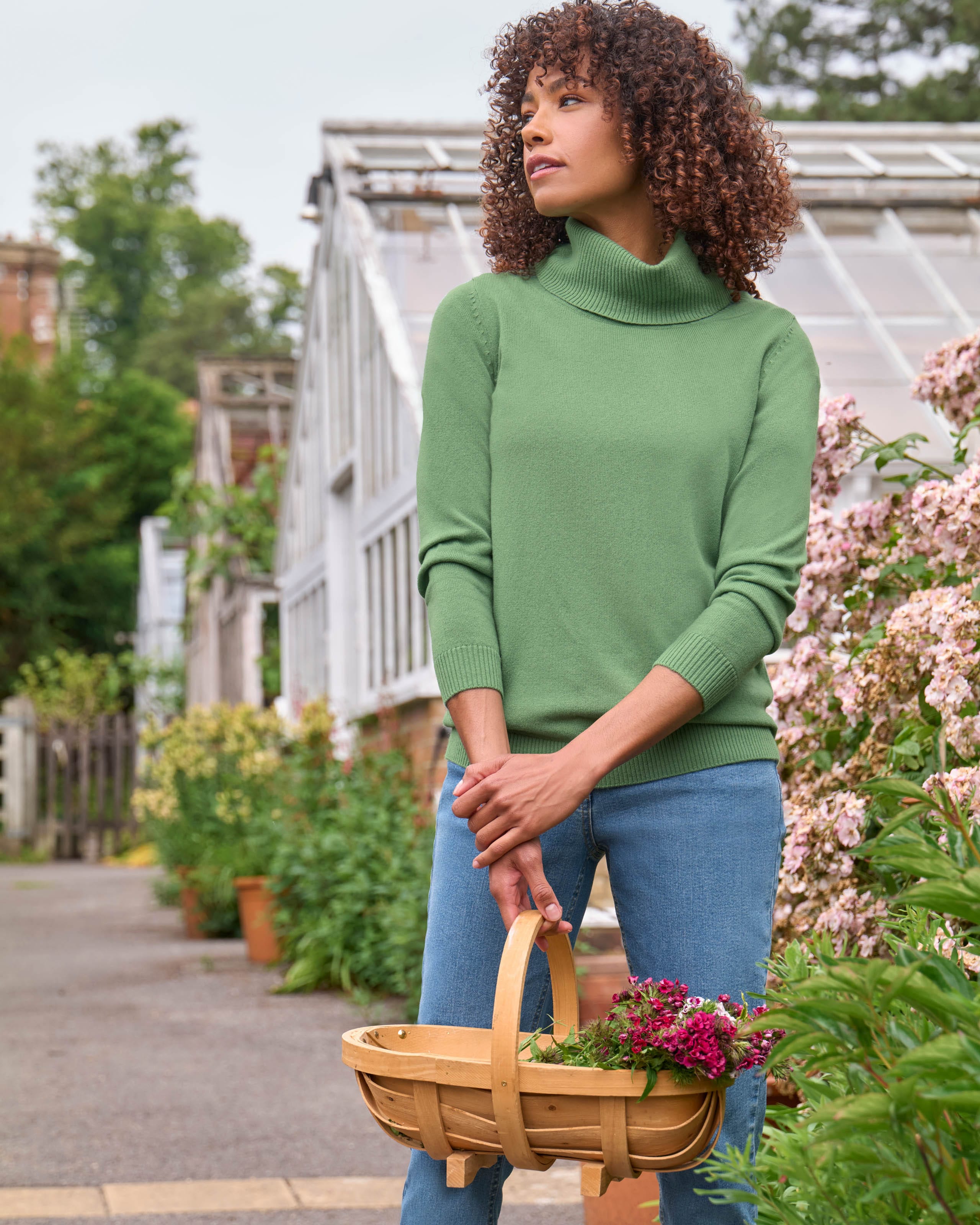 Collared button-up sweater in merino wool blend