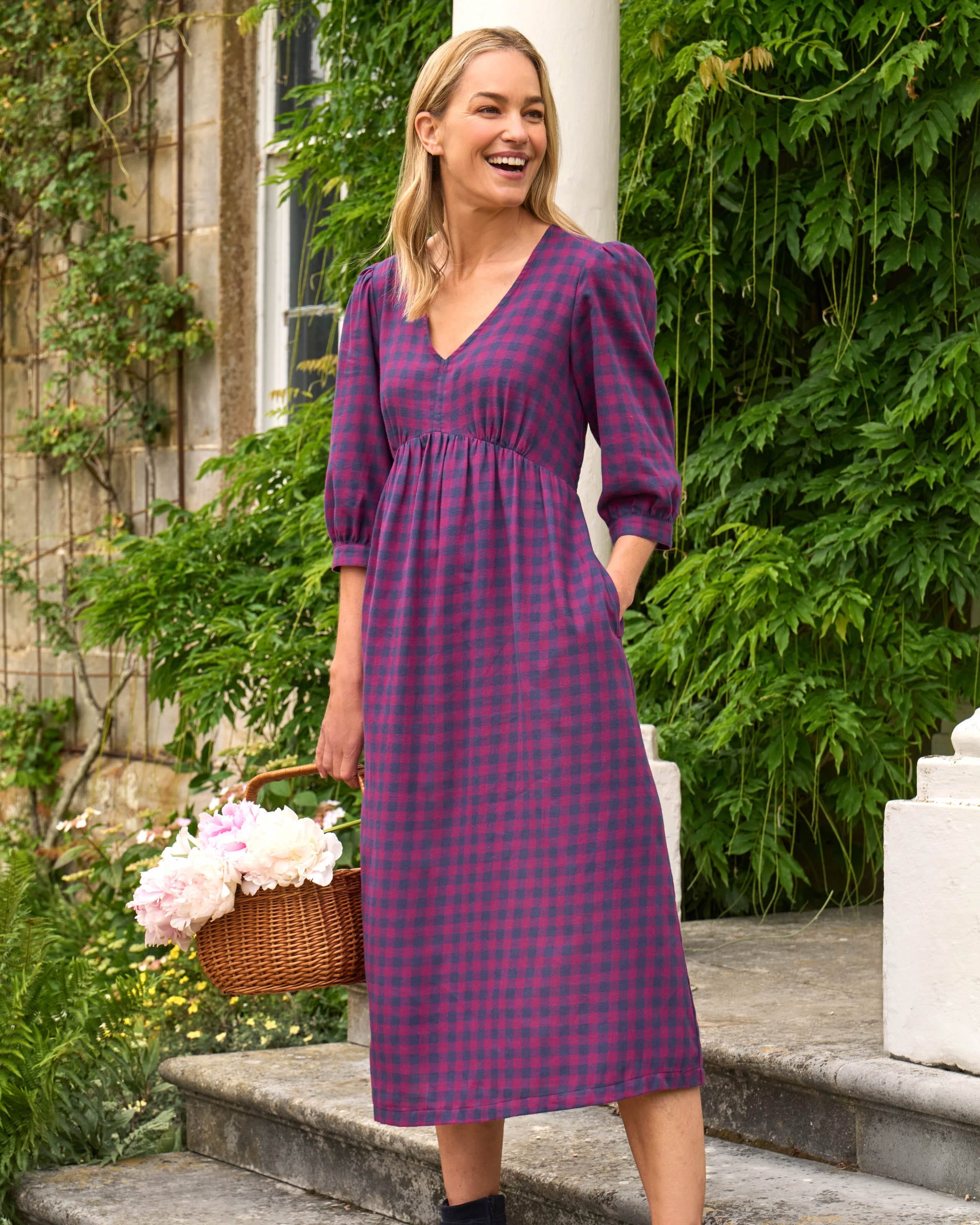 Pippa Dress - Burgundy Gingham