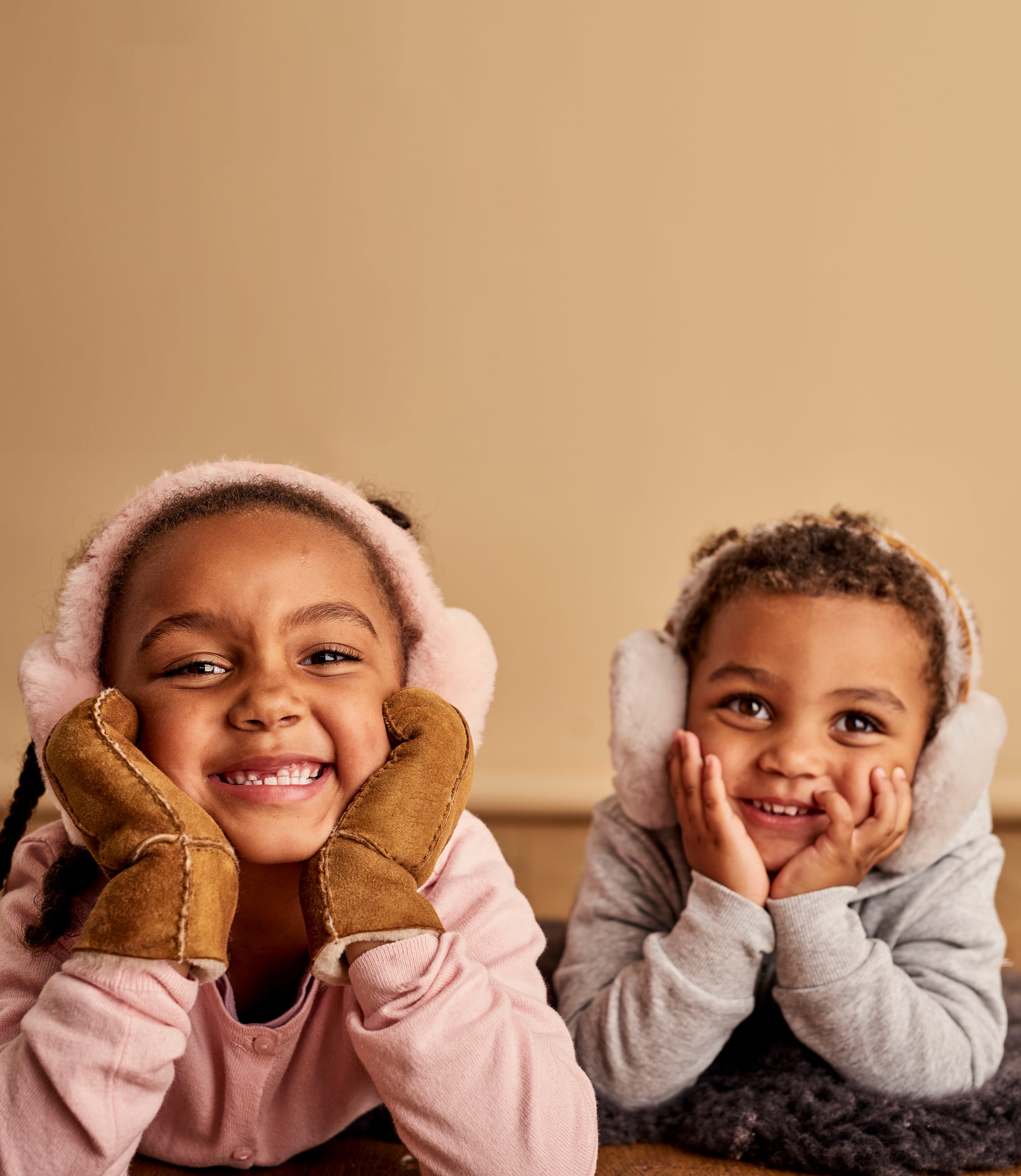 Grey Childrens Sheepskin Mitten WoolOvers UK